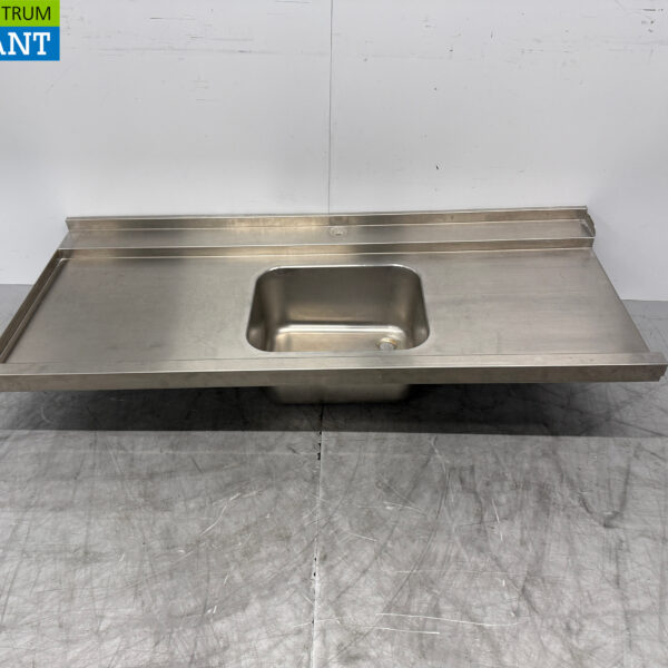 Plateau d'alimentation en acier inoxydable avec évier 170,5 x 72 cm Horeca
