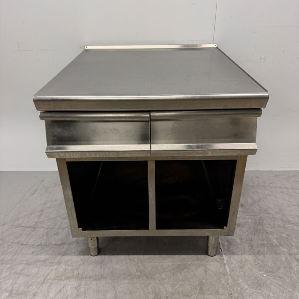 Acier inoxydable Gico Meuble de travail Meuble neutre avec 2 tiroirs 80 cm Horeca