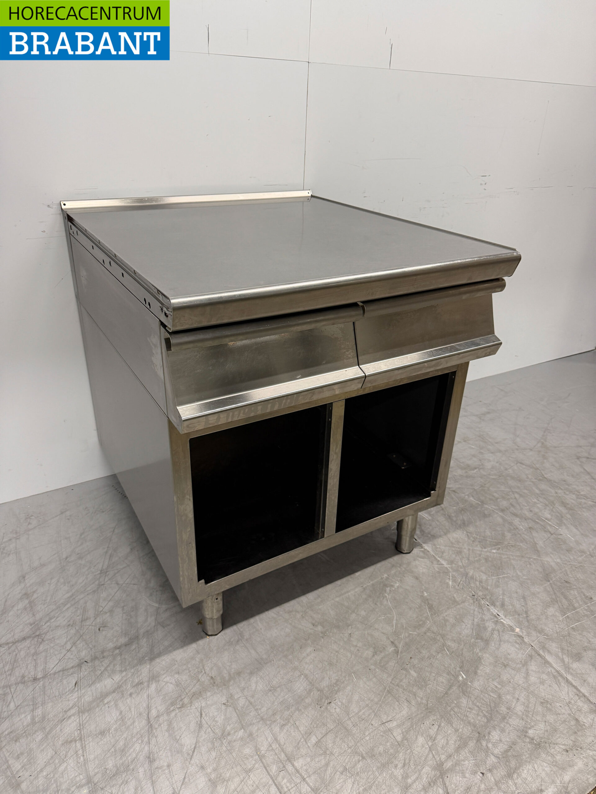 Acier inoxydable Gico Meuble de travail Meuble neutre avec 2 tiroirs 80 cm Horeca – Image 2