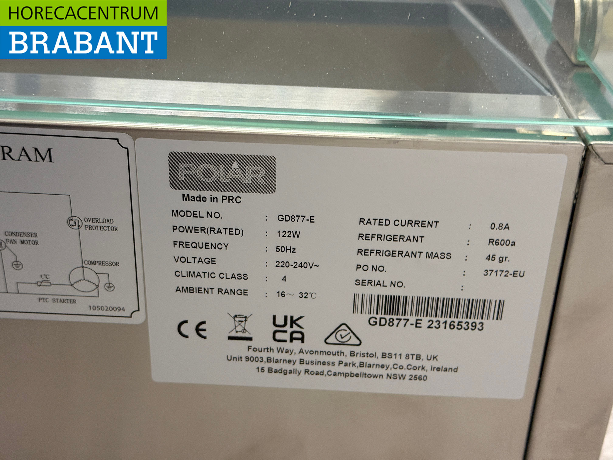 Acier inoxydable Polar GD877-E Saladiere Top Vitrine réfrigérée 180 cm 230V Horeca – Image 5