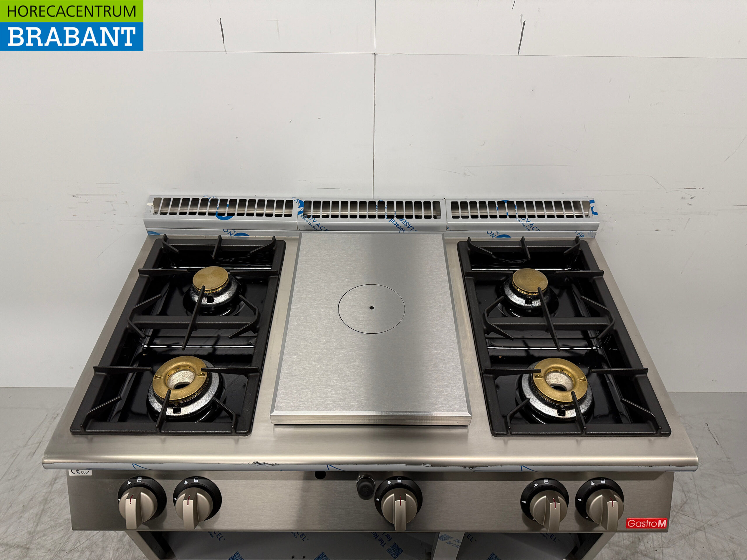 Plaque de cuisson Gastro-M en acier inoxydable à 4 feux avec passage de cuisson 120 cm GAS Horeca – Image 4