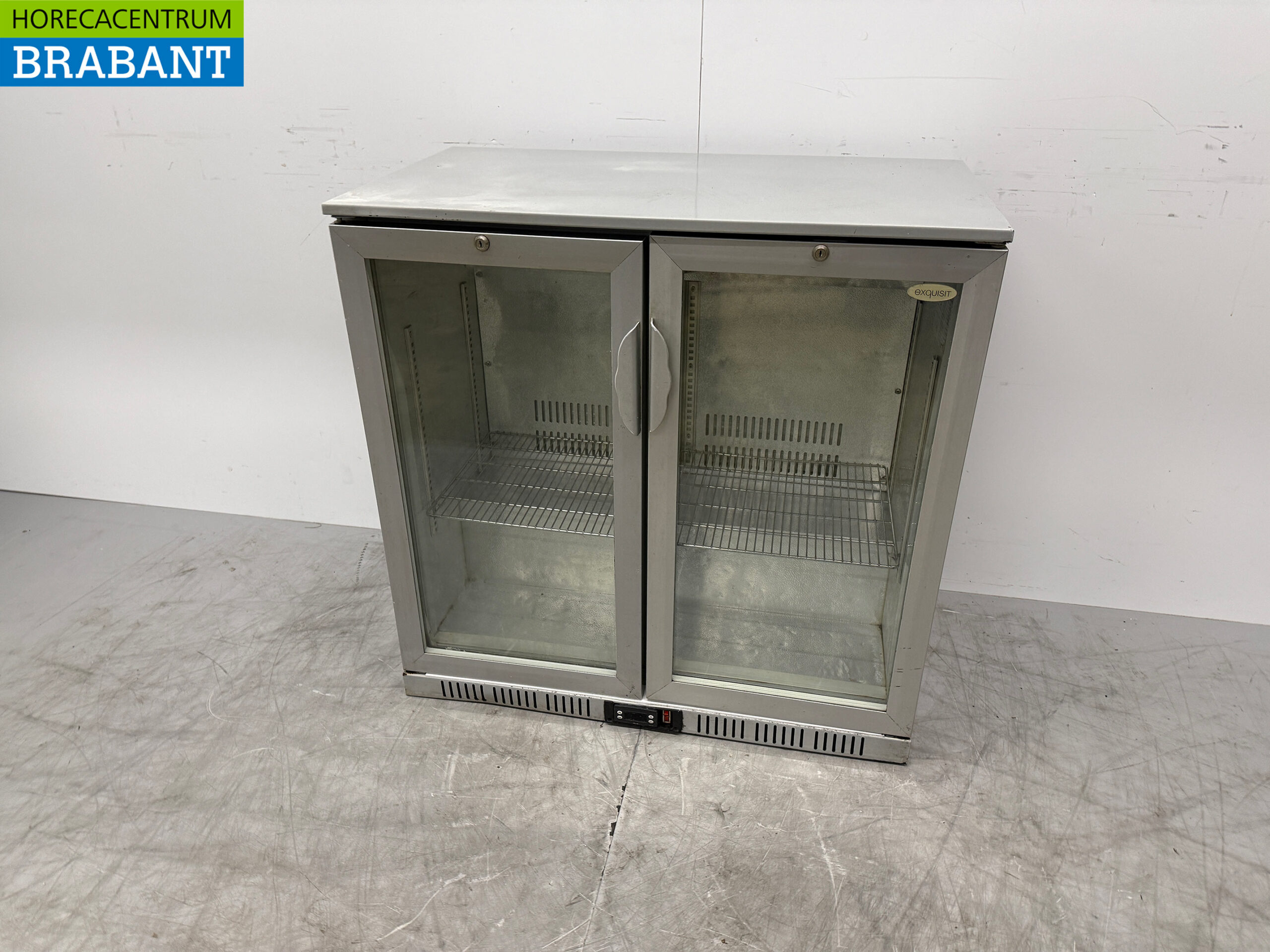 Exquisit Bar Cooler 2 portes pliantes en verre 90 cm 230V Horeca