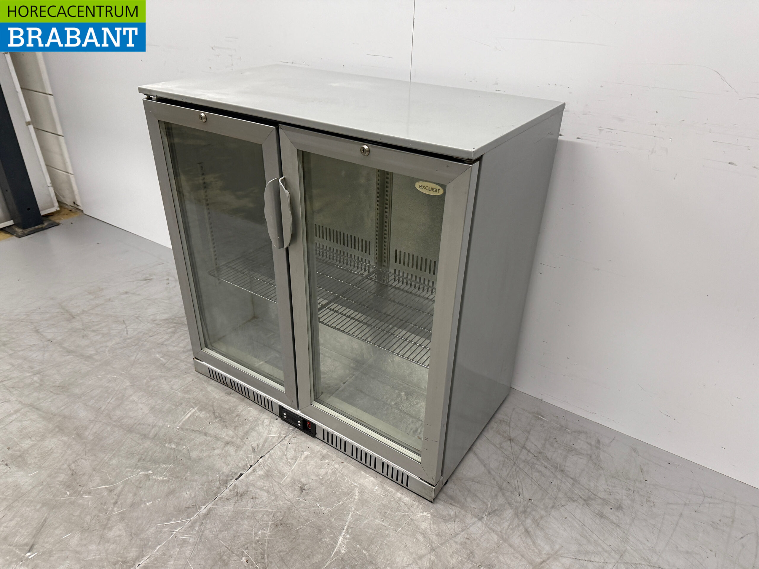 Exquisit Bar Cooler 2 portes pliantes en verre 90 cm 230V Horeca – Image 2