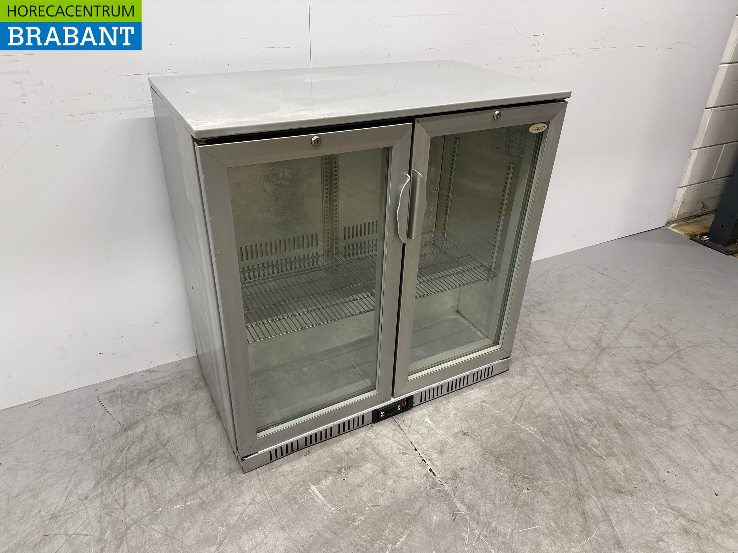 Exquisit Bar Cooler 2 portes pliantes en verre 90 cm 230V Horeca – Image 3