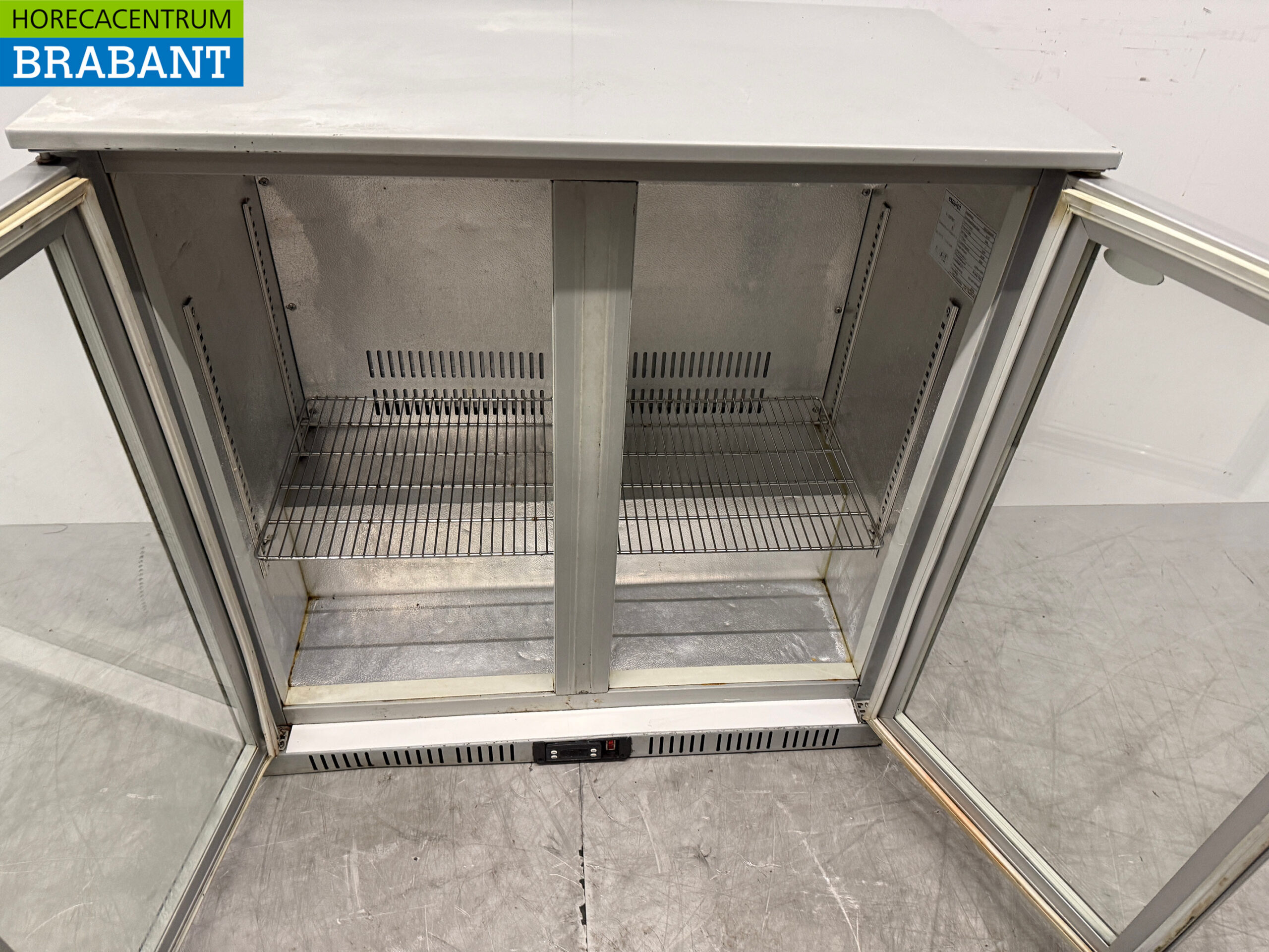 Exquisit Bar Cooler 2 portes pliantes en verre 90 cm 230V Horeca – Image 4