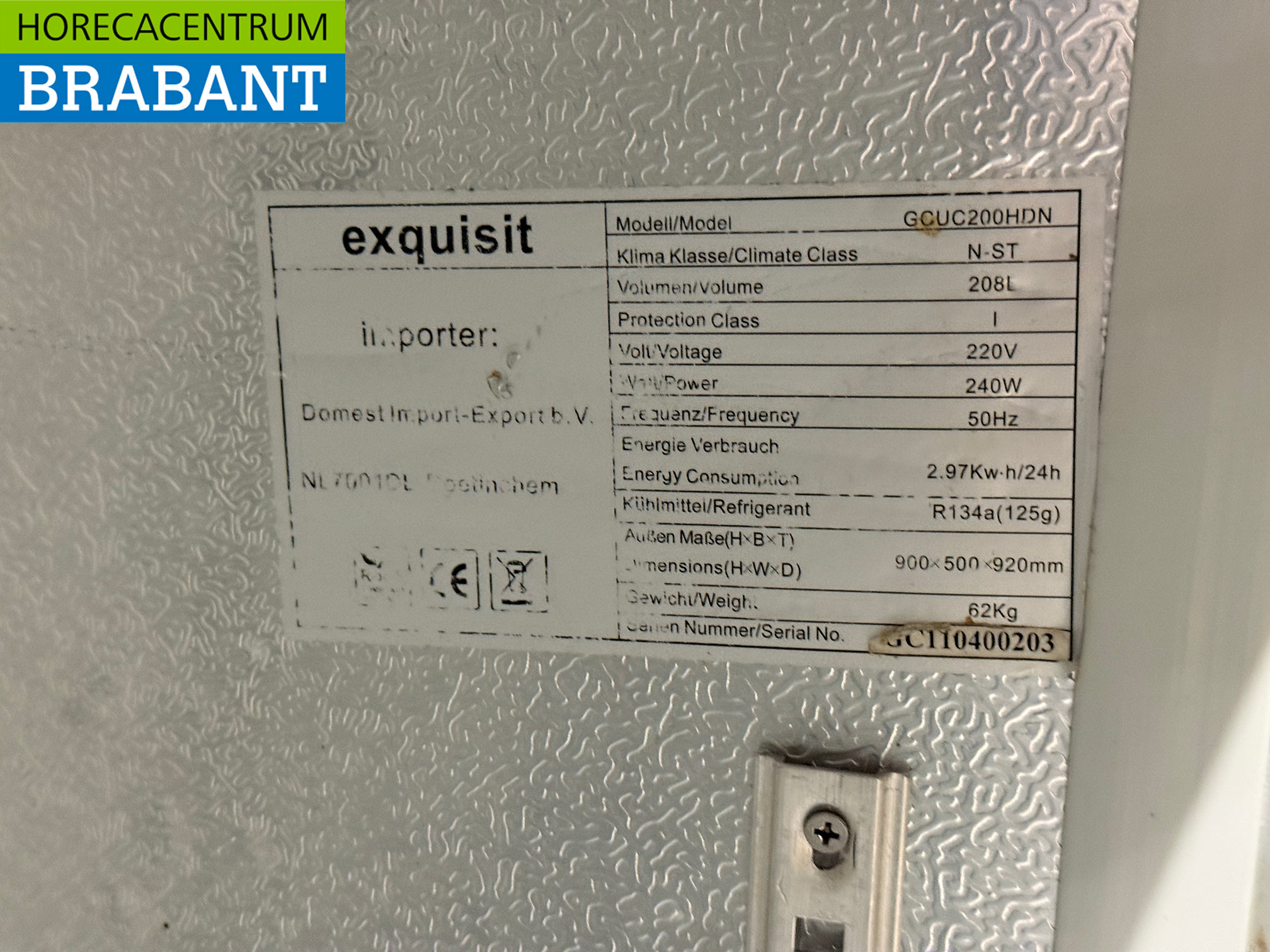 Exquisit Bar Cooler 2 portes pliantes en verre 90 cm 230V Horeca – Image 5