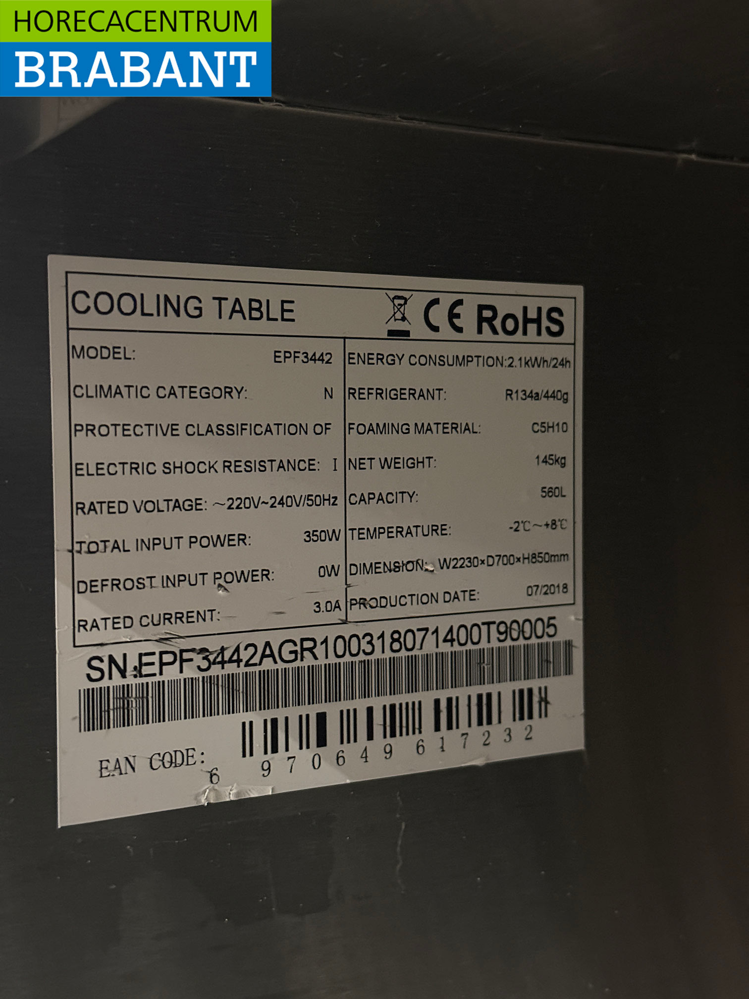 Acier inoxydable Atosa Comptoir réfrigéré 4 portes 223 cm 230V Horeca – Image 5