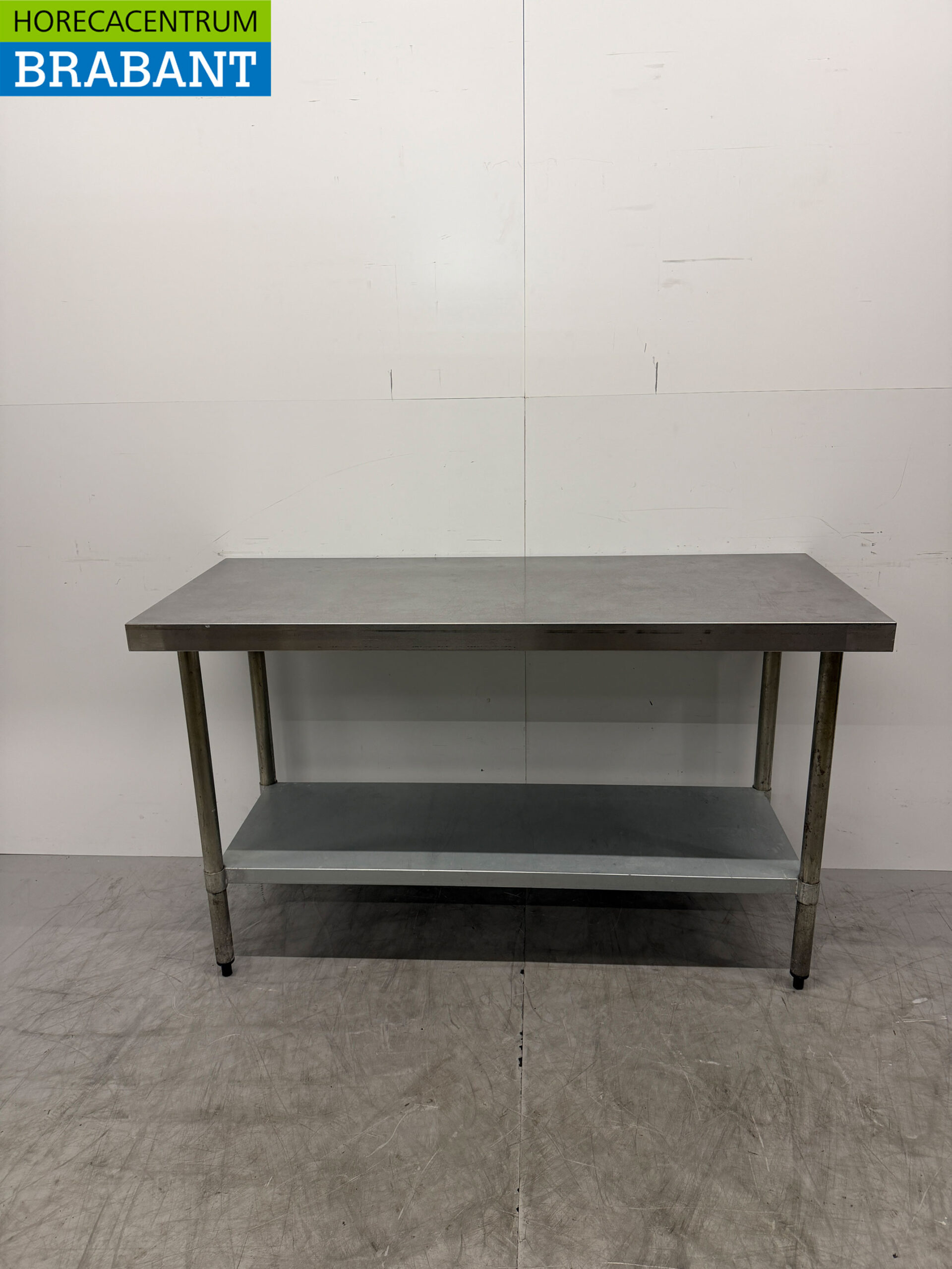 Table de travail en acier inoxydable avec étagère 150 x 60 x 90 cm Restauration