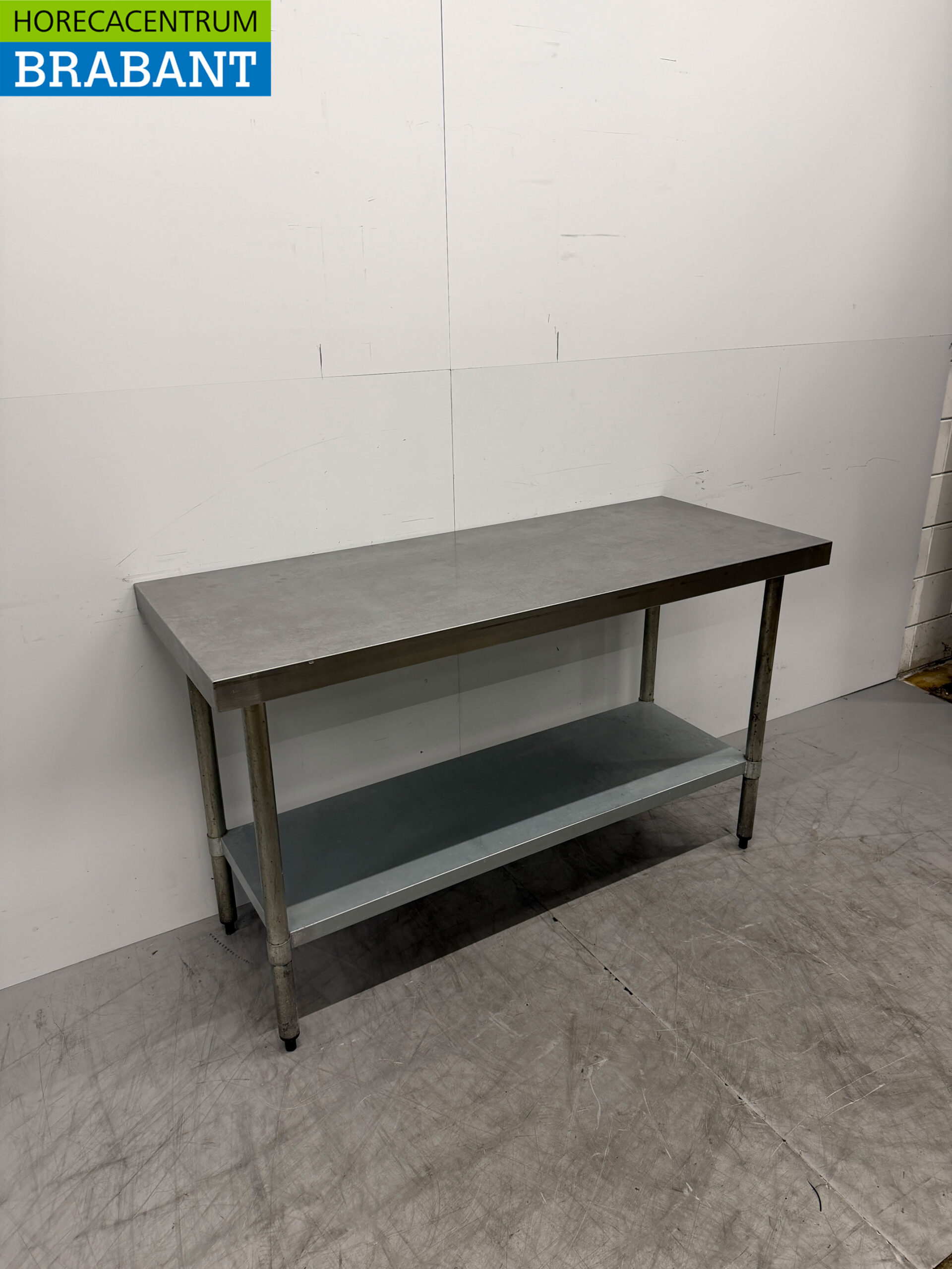 Table de travail en acier inoxydable avec étagère 150 x 60 x 90 cm Restauration – Image 3