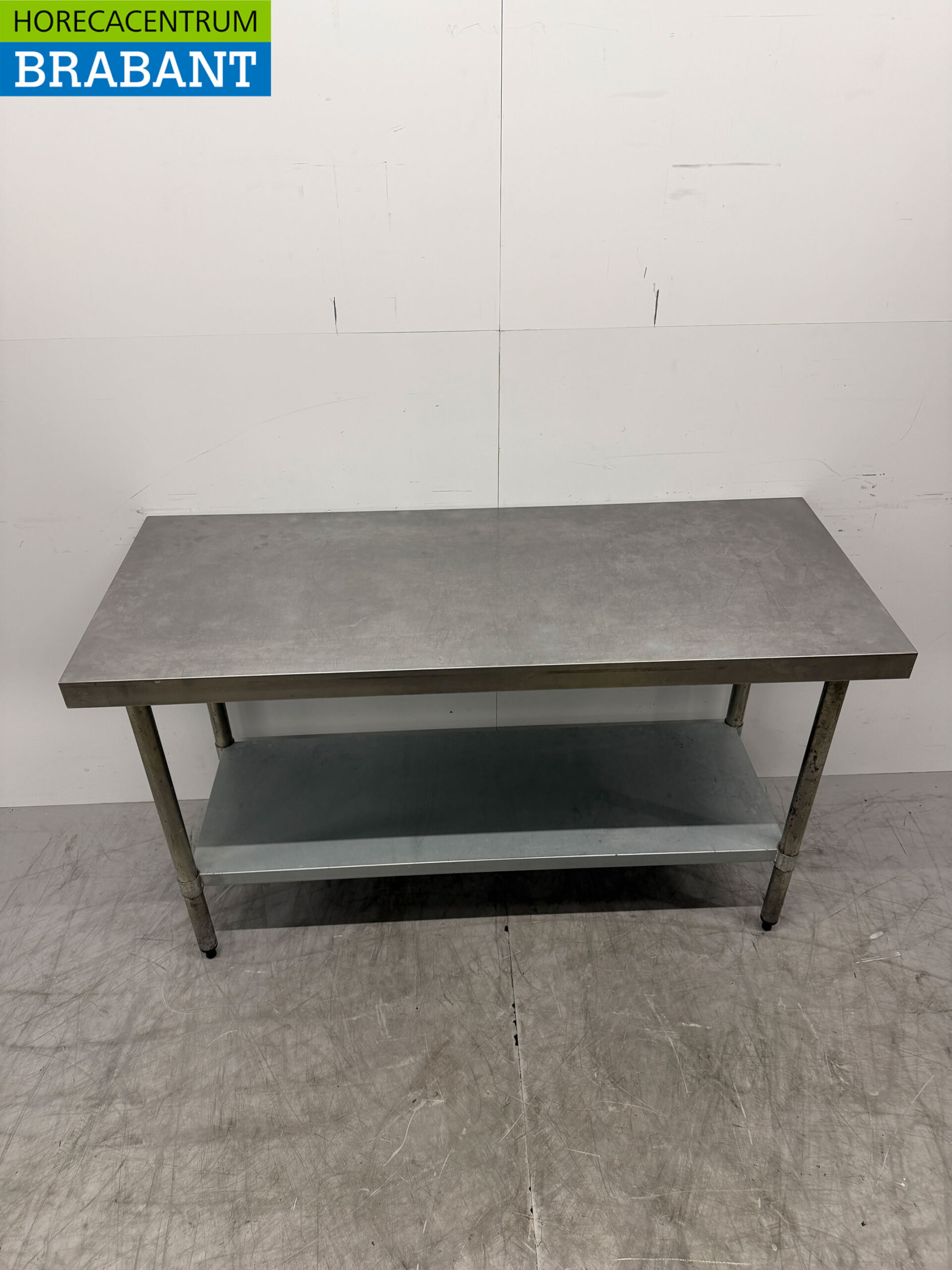 Table de travail en acier inoxydable avec étagère 150 x 60 x 90 cm Restauration – Image 4