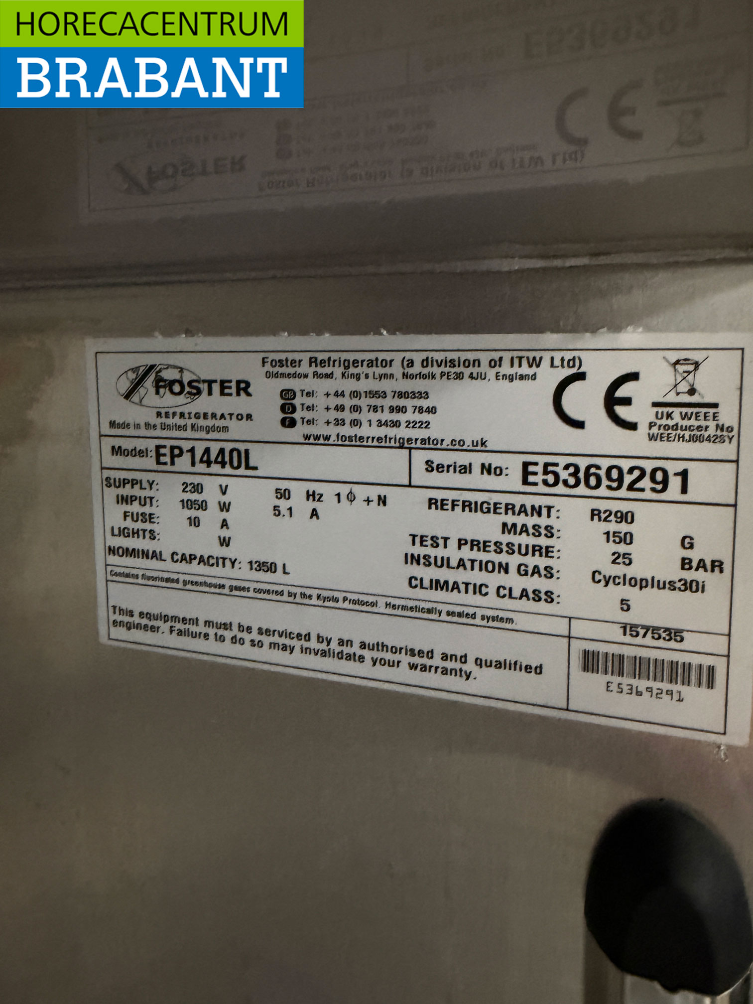 Congélateur double porte Foster en acier inoxydable 1350 litres 230V Horeca – Image 6