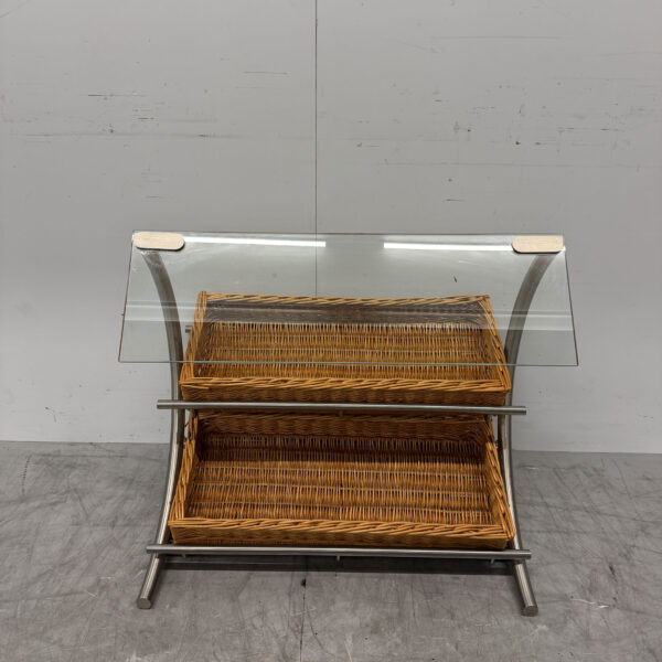 Corbeille à pain en acier inoxydable Etagere 2 Paniers Buffet Catering