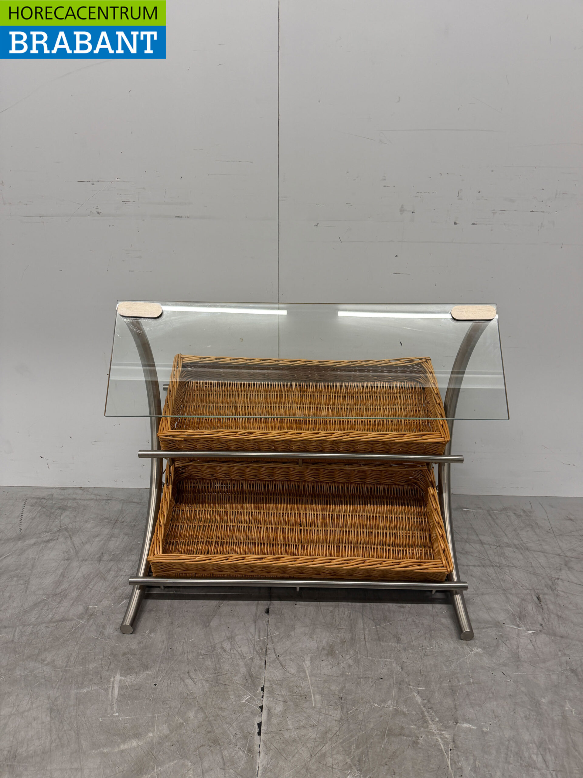 Corbeille à pain en acier inoxydable Etagere 2 Paniers Buffet Catering