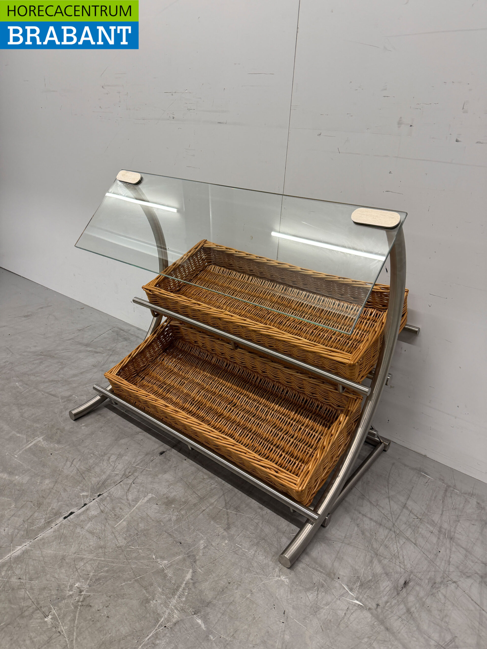 Corbeille à pain en acier inoxydable Etagere 2 Paniers Buffet Catering – Image 2