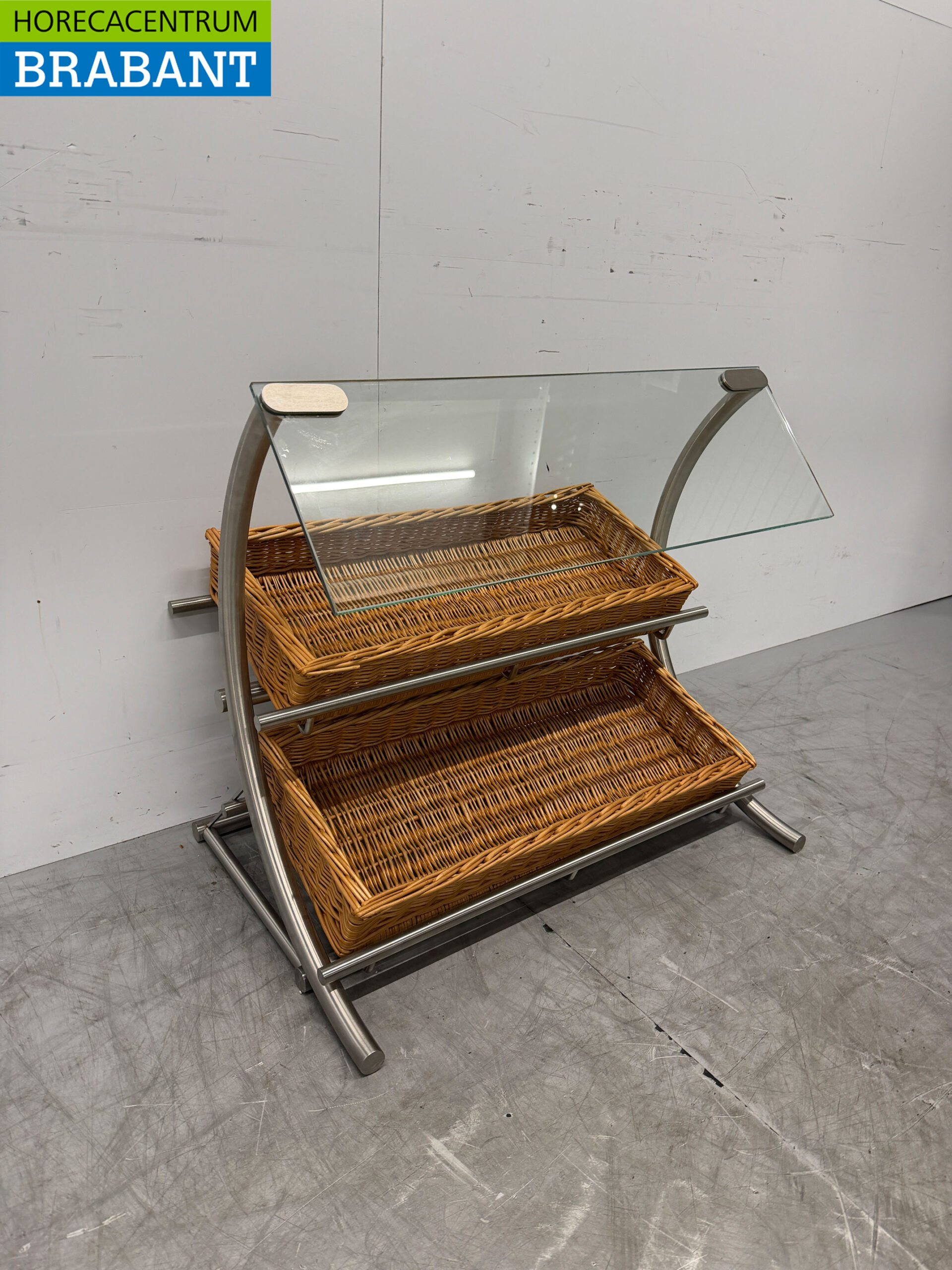 Corbeille à pain en acier inoxydable Etagere 2 Paniers Buffet Catering – Image 3