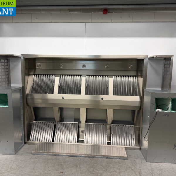 Hotte aspirante en acier inoxydable avec 2 x moteur 1500 kuub et filtres à charbon 2x 230V Horeca