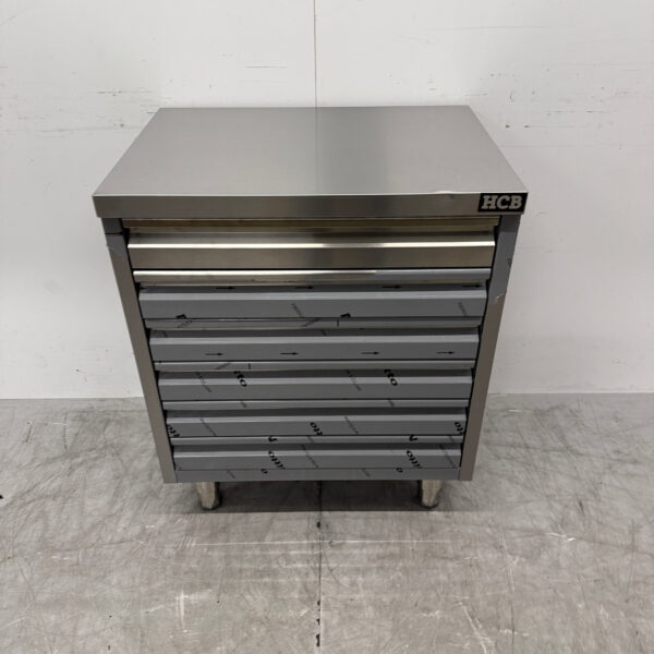 HCB Armoire de travail en acier inoxydable Premium-line Armoire à tiroirs 6 tiroirs pour pâte 70 cm Traiteur Pizzeria Boulangerie