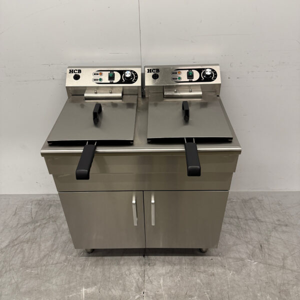 HCB Friteuse double en acier inoxydable 2 x 14 litres 400V Horeca