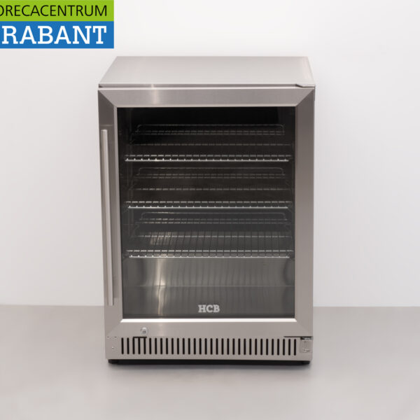 Bar réfrigéré en acier inoxydable pour l'extérieur Portes vitrées pliantes 150 litres 59,5 cm 230V Horeca