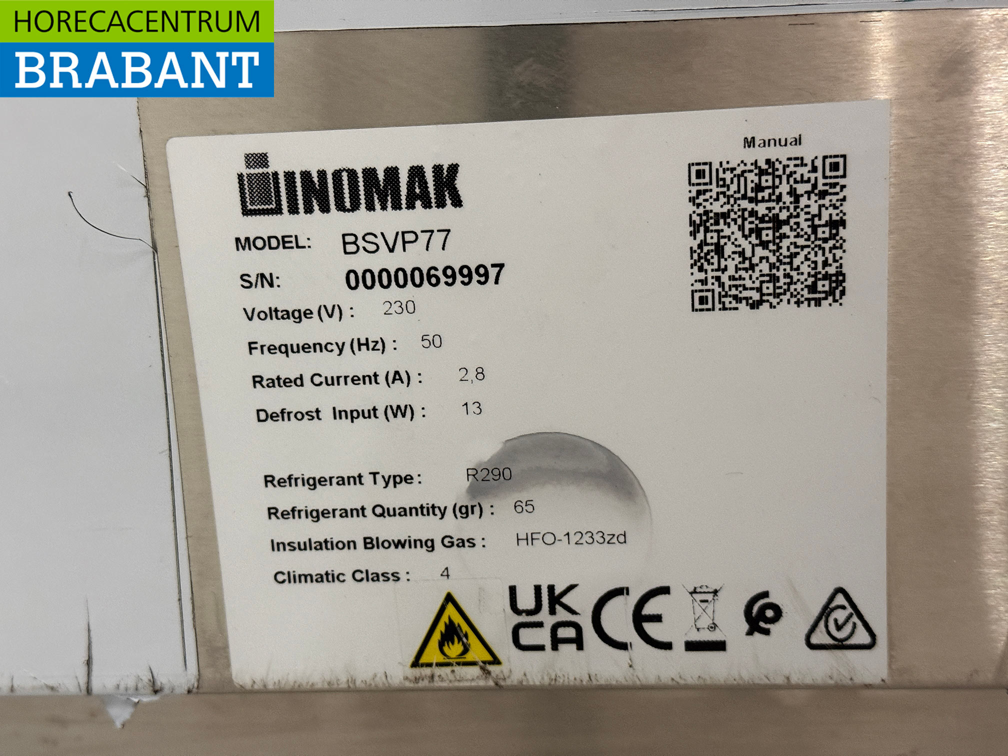 Saladette Inomak en acier inoxydable 2 portes 108 cm 230V Horeca – Image 6