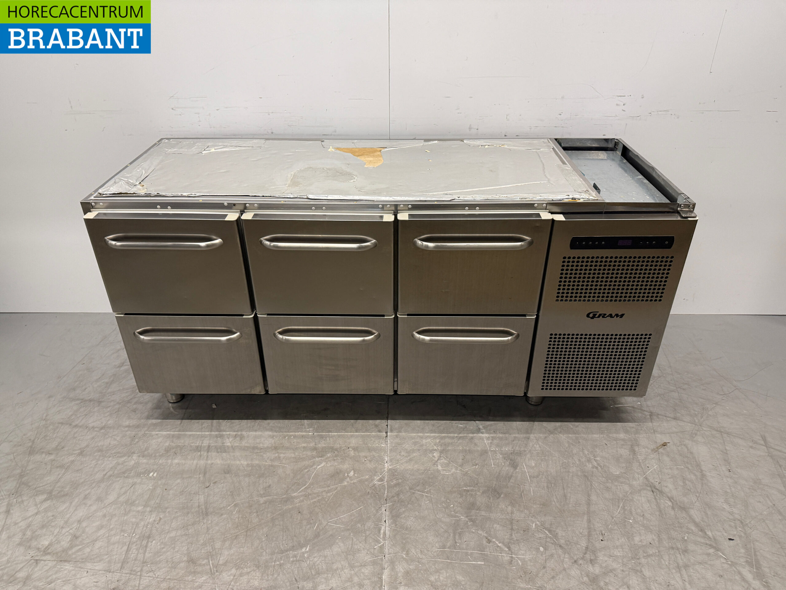 Établi réfrigéré Gram en acier inoxydable 6 tiroirs 173 cm 230V Horeca