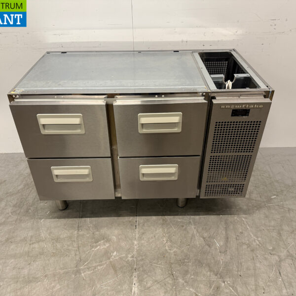 Établi réfrigéré en acier inoxydable Snowflake - Gram 4 tiroirs 118 cm 230V Horeca