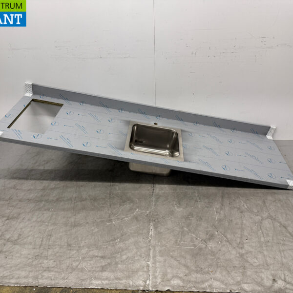 Plan de travail en acier inoxydable avec évier 232 x 70 cm Horeca