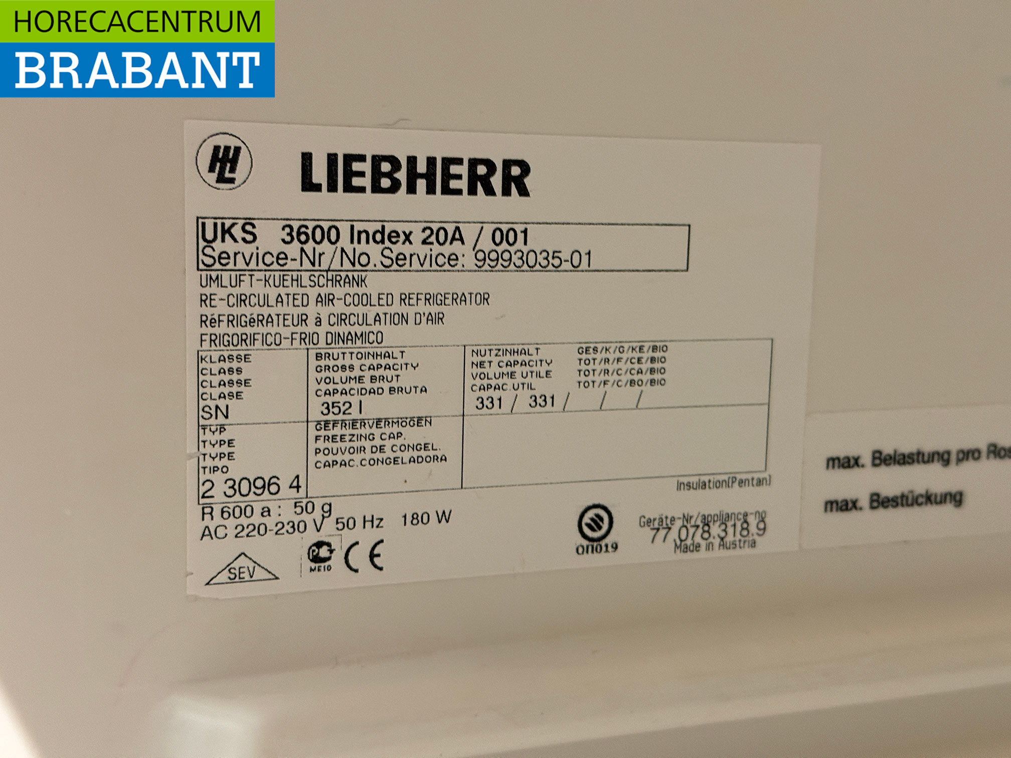 Liebherr Réfrigérateur 352 litres 230V Horeca – Image 5
