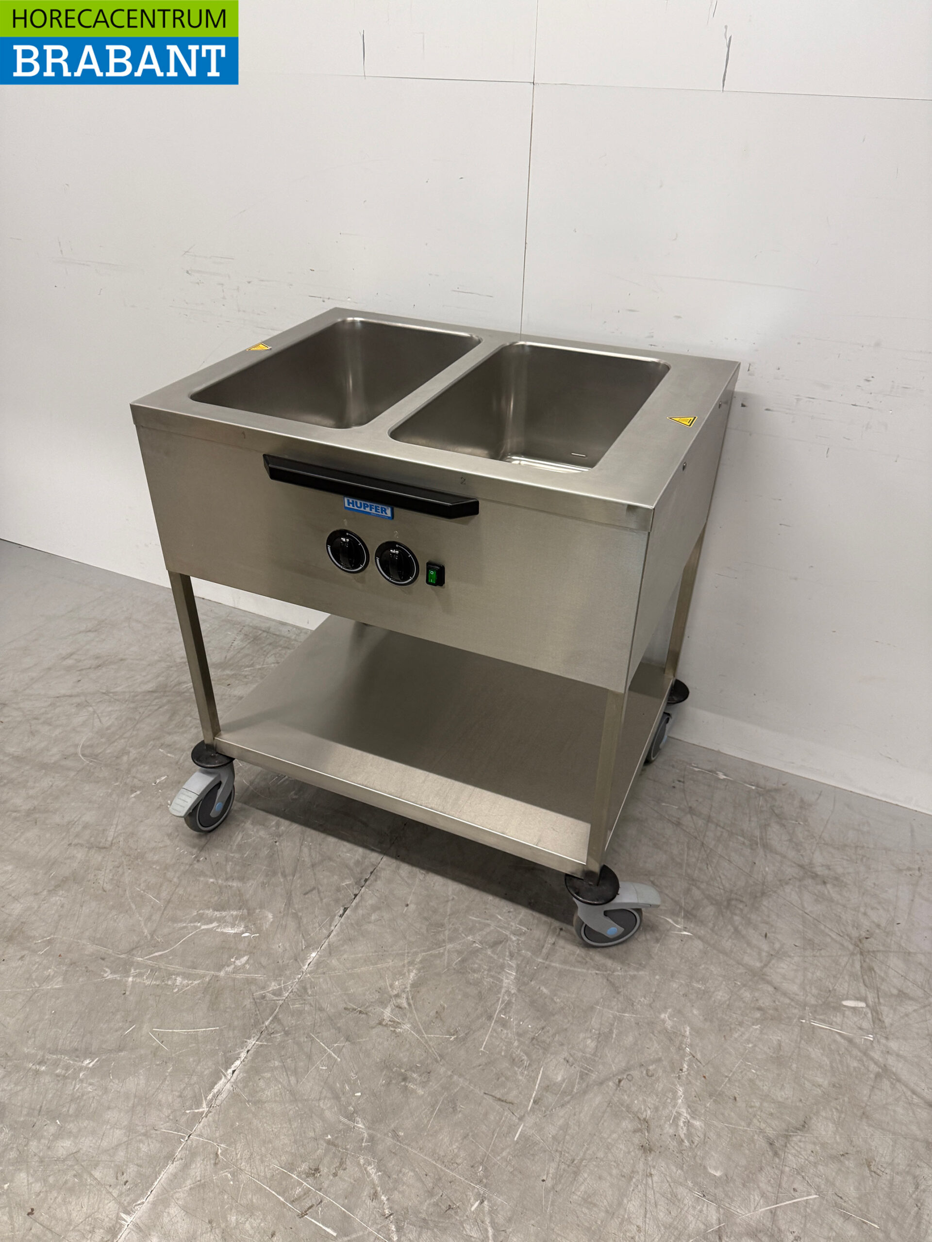 Hupfer Mobile Bain Marie Trolley en acier inoxydable 2 x 1/1 GN 230V Horeca – Image 2