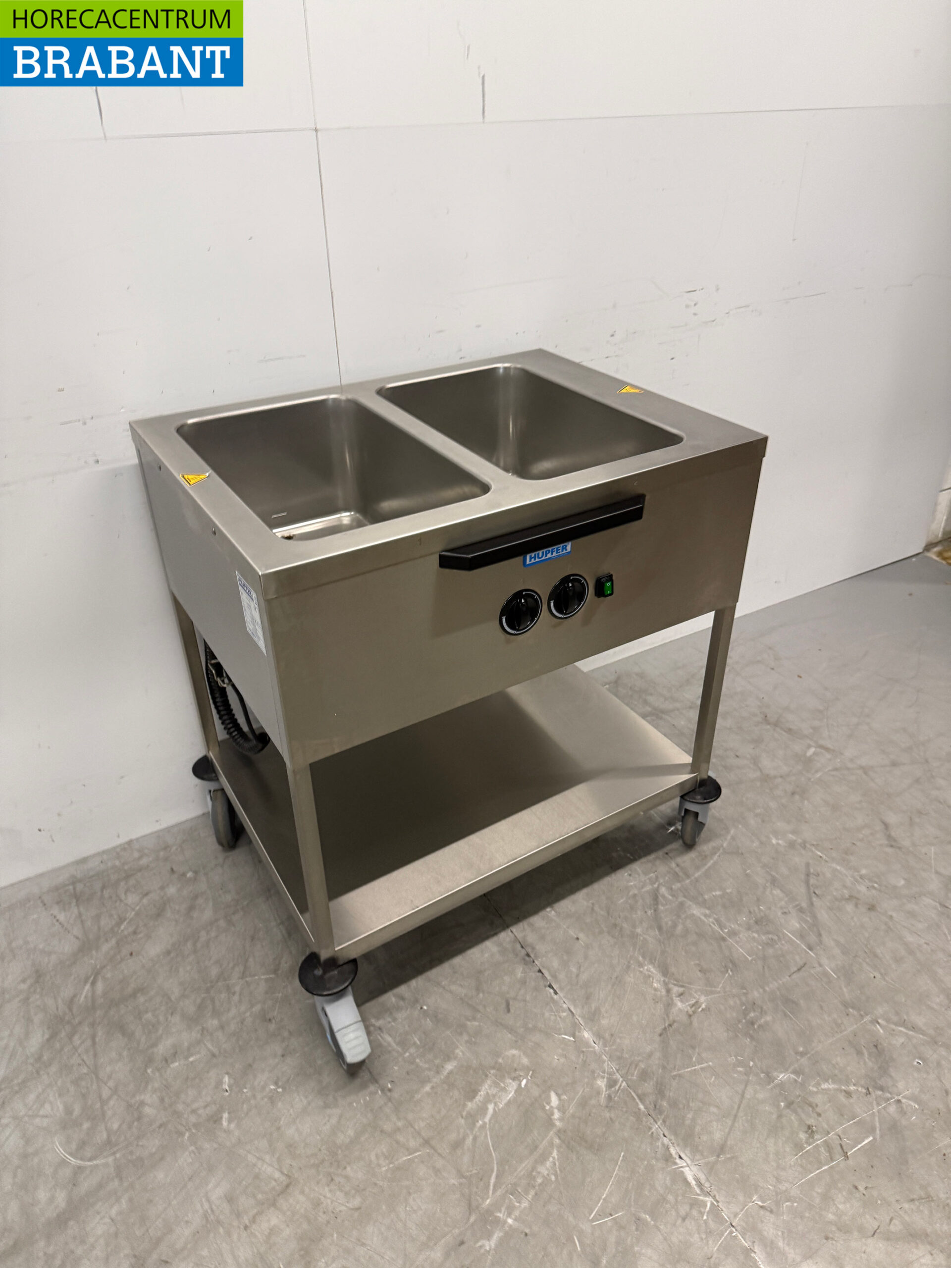 Hupfer Mobile Bain Marie Trolley en acier inoxydable 2 x 1/1 GN 230V Horeca – Image 3