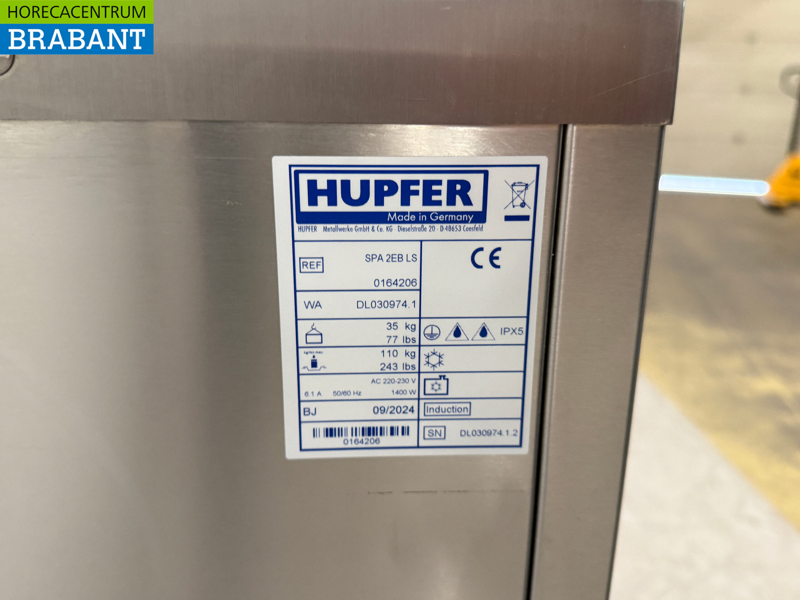 Hupfer Mobile Bain Marie Trolley en acier inoxydable 2 x 1/1 GN 230V Horeca – Image 5