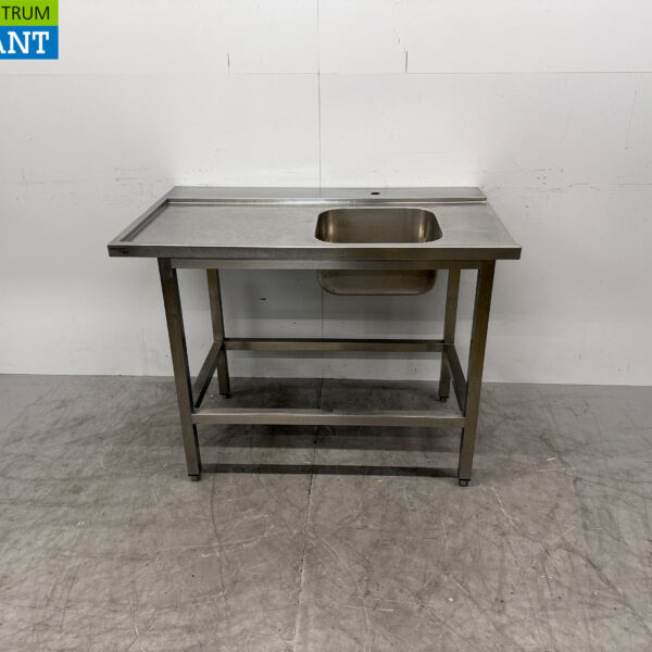 Table d'alimentation en acier inoxydable T.B.V. Lave-vaisselle coulissant 120 x 73 x 89,5 cm Horeca