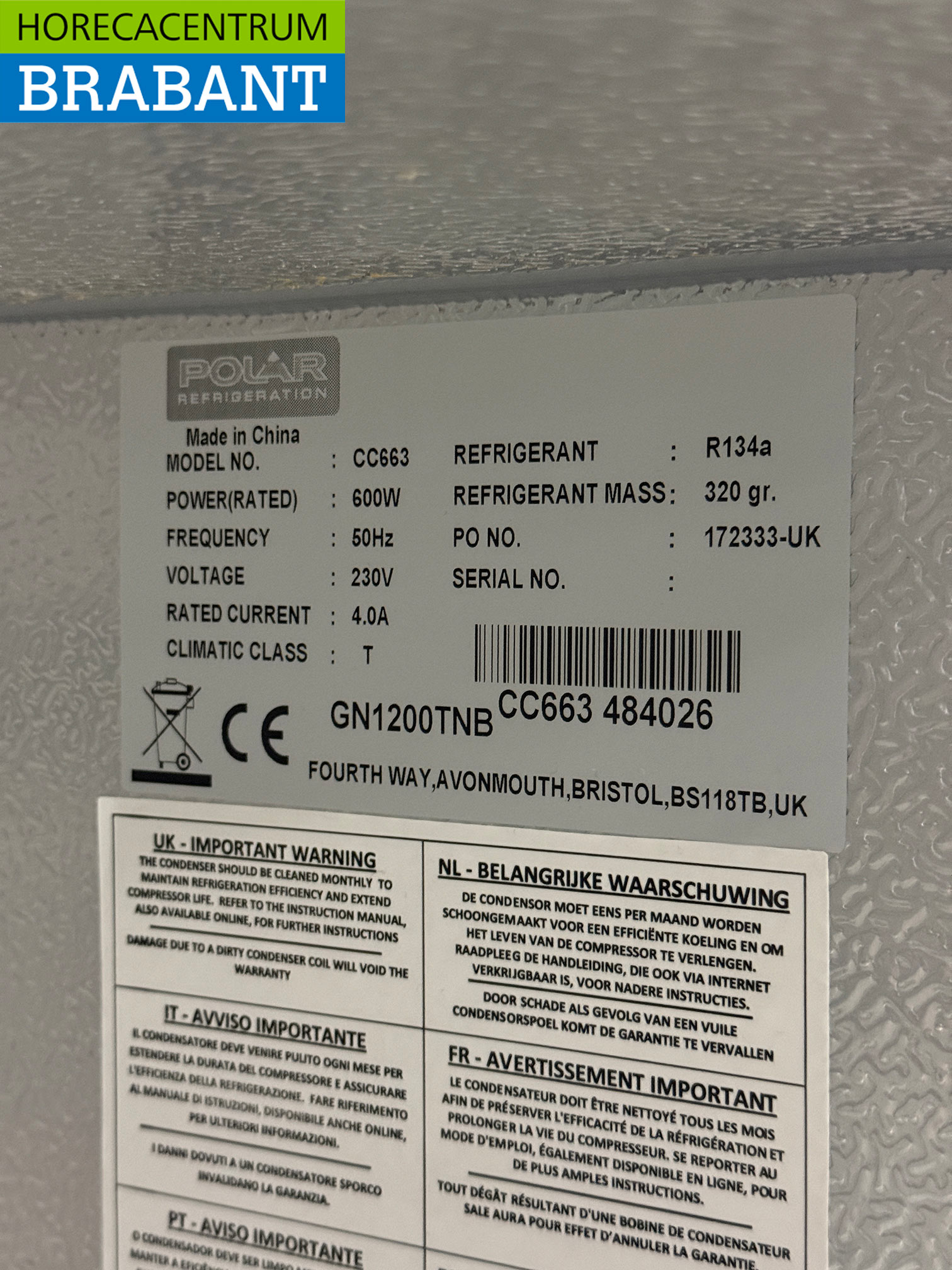 Polar Mobile Réfrigérateur double porte 1200 litres 230V Horeca – Image 5