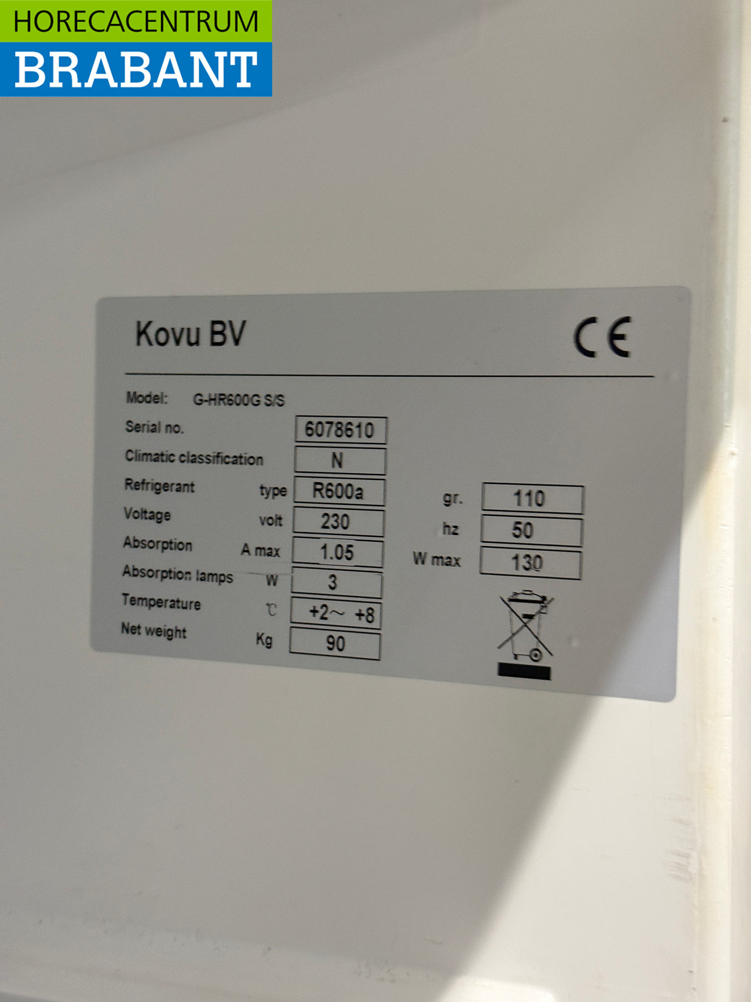 Réfrigérateur Greenland en acier inoxydable à porte vitrée 620 litres 230V Restauration – Image 5