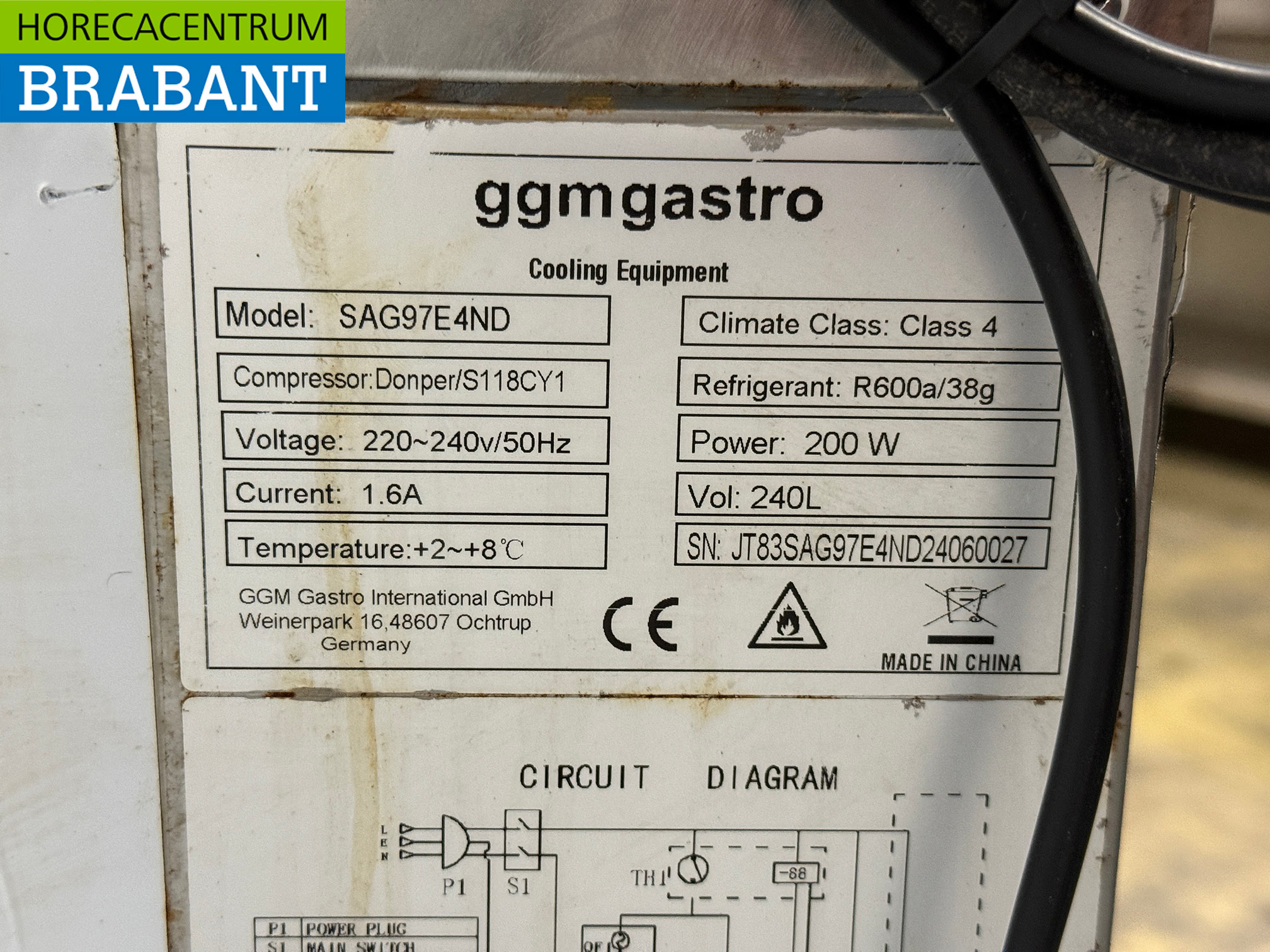 Établi réfrigéré en acier inoxydable 4 tiroirs 90 cm 230V Horeca – Image 5