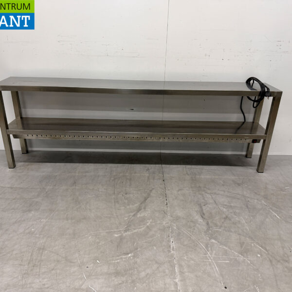 Acier inoxydable Double Heat Bridge Etagere Bridge 200 x 30 x 65 cm 230V Horeca