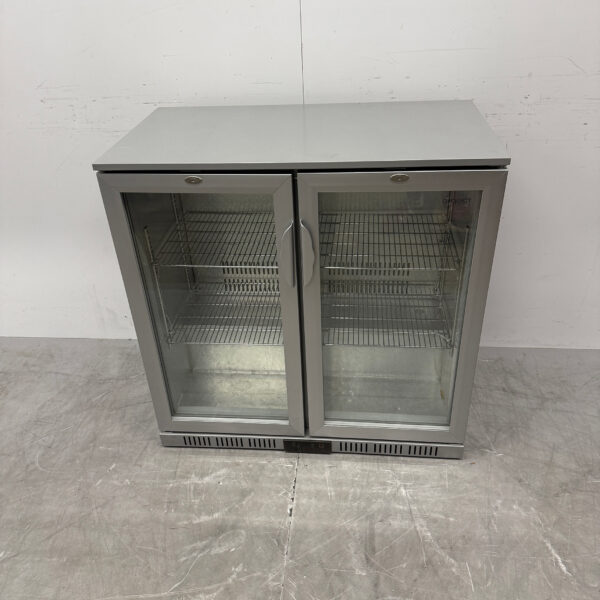 Exquisit Bar Cooler 2 portes pliantes en verre 90 cm 230V Horeca