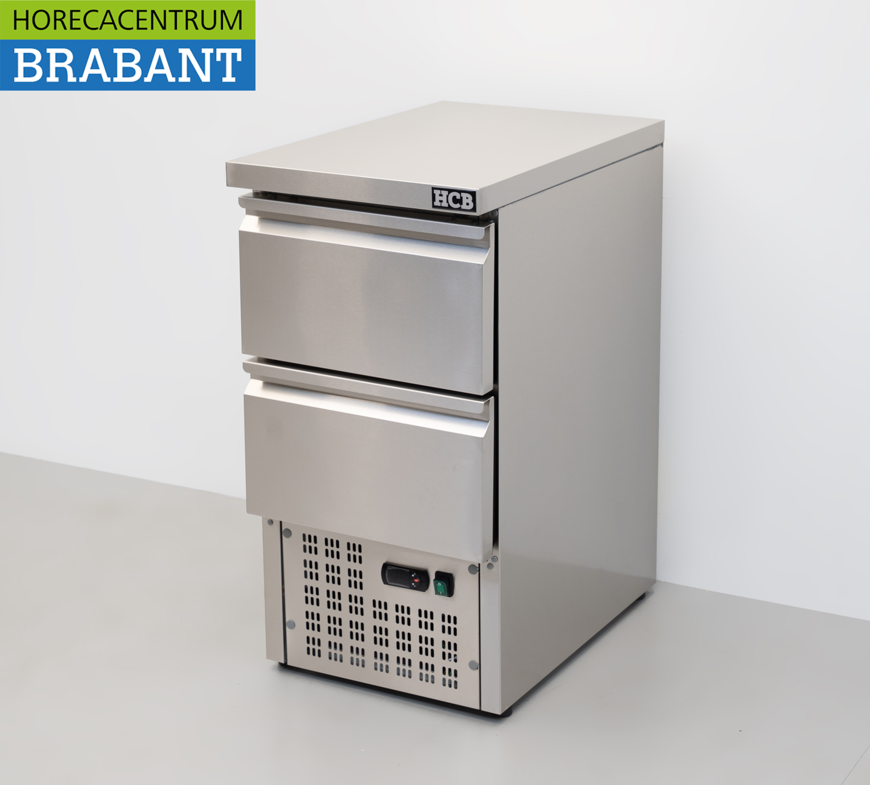 Etabli réfrigéré HCB en acier inoxydable 2 tiroirs 1/1 GN 43,5 cm 230V Horeca – Image 2