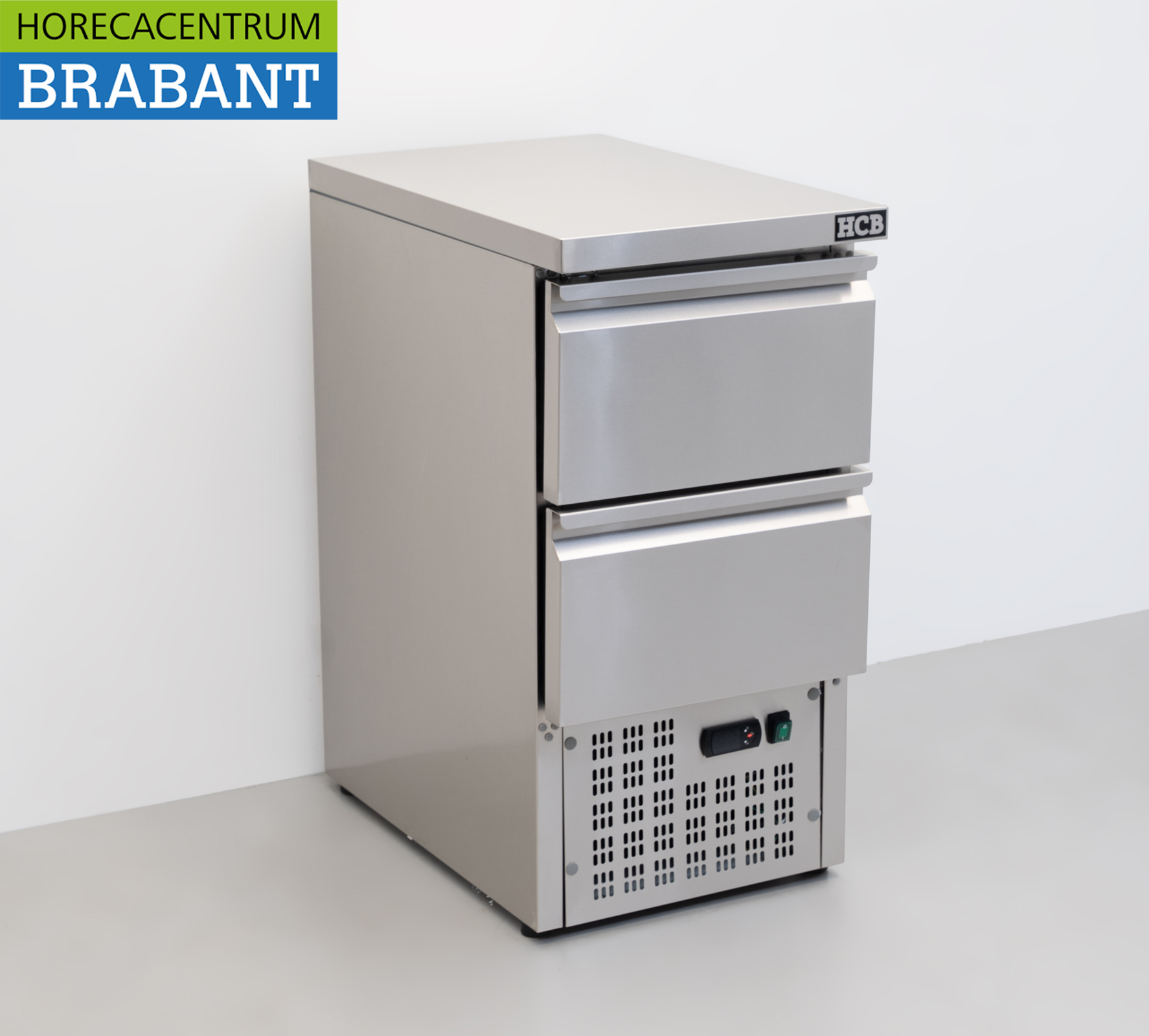 Etabli réfrigéré HCB en acier inoxydable 2 tiroirs 1/1 GN 43,5 cm 230V Horeca – Image 3