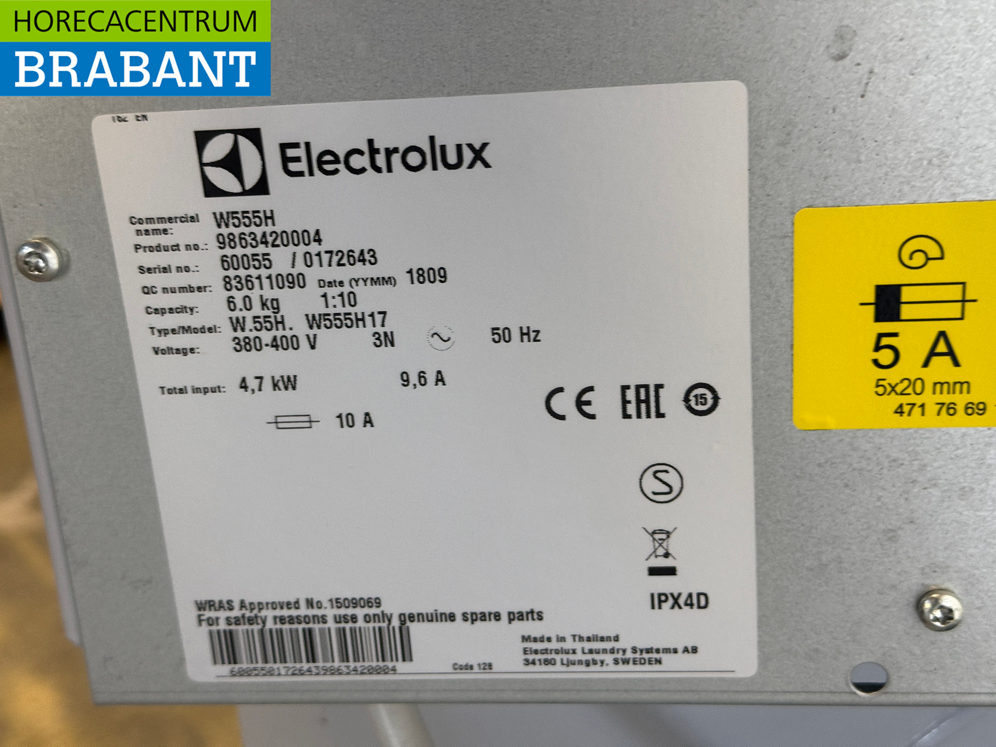 Electrolux W555H Lave-linge 6 kg 400V Horeca – Image 6