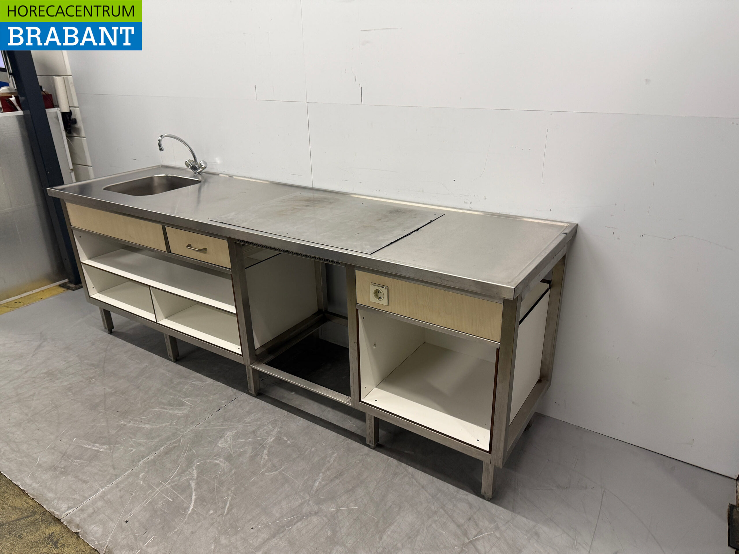 Évier en acier inoxydable avec évier et robinet 250 cm 230V Horeca – Image 2