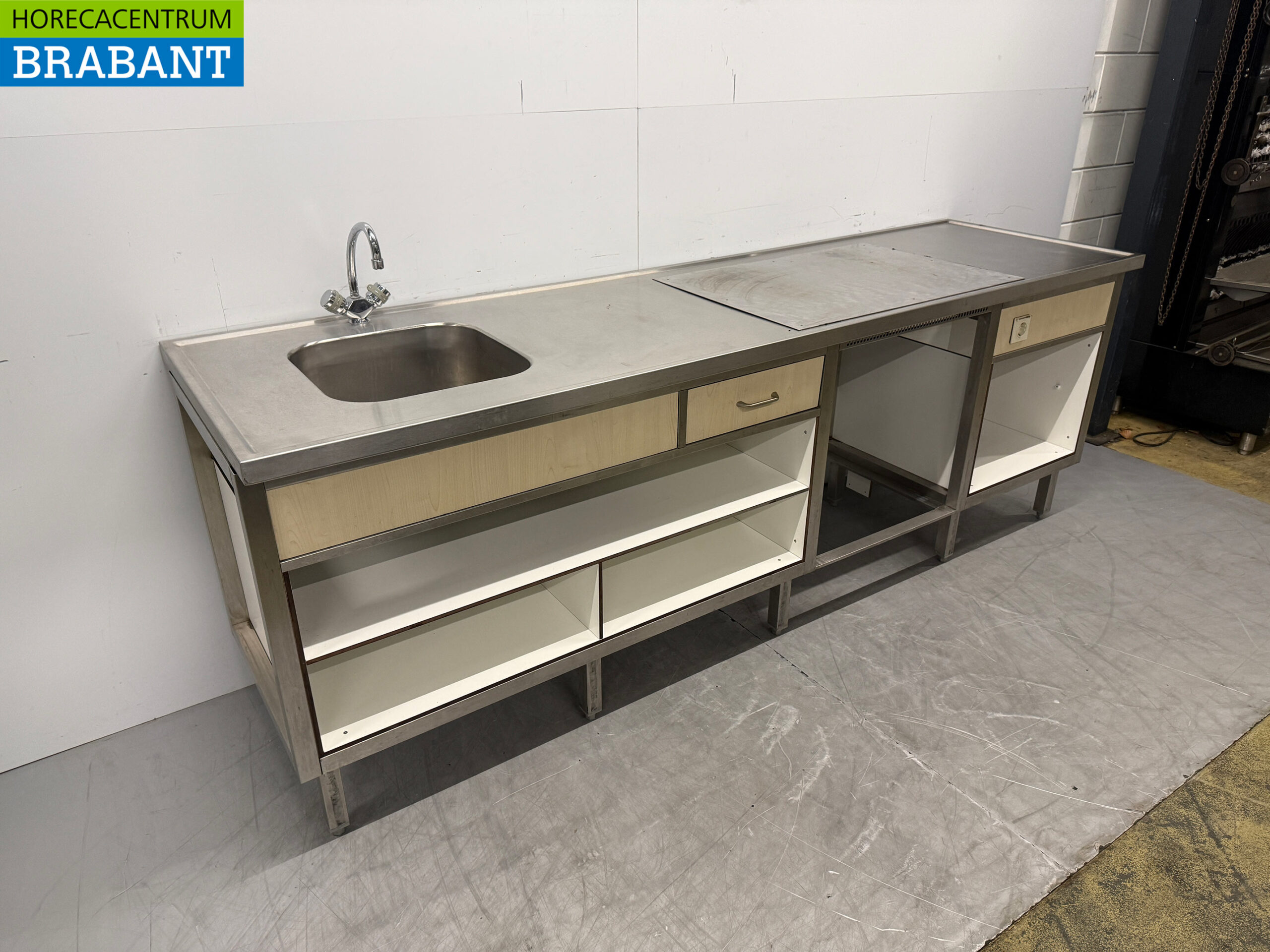 Évier en acier inoxydable avec évier et robinet 250 cm 230V Horeca – Image 3