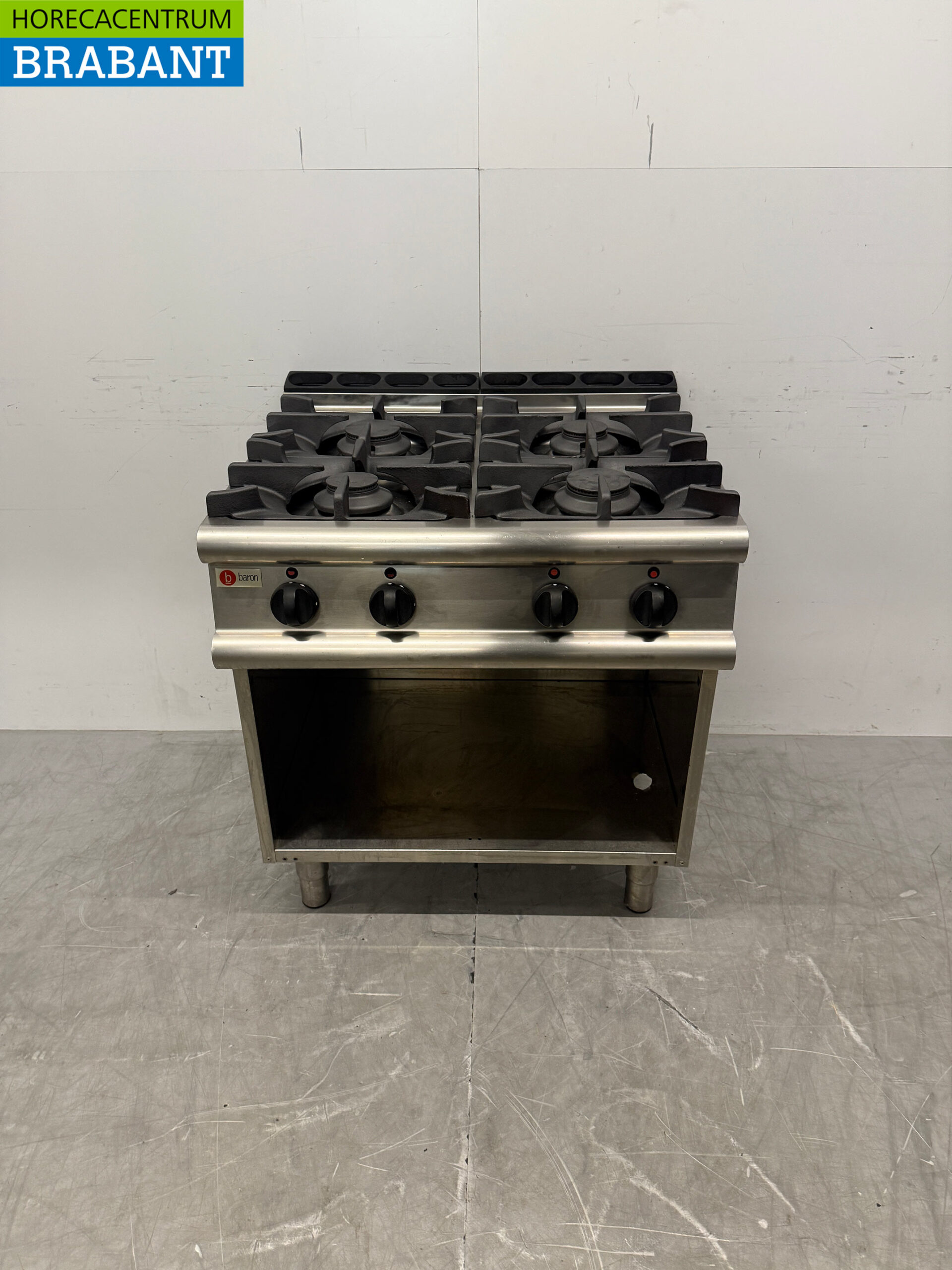 Plaque de cuisson à 4 feux Baron en acier inoxydable 80 cm GAS Horeca