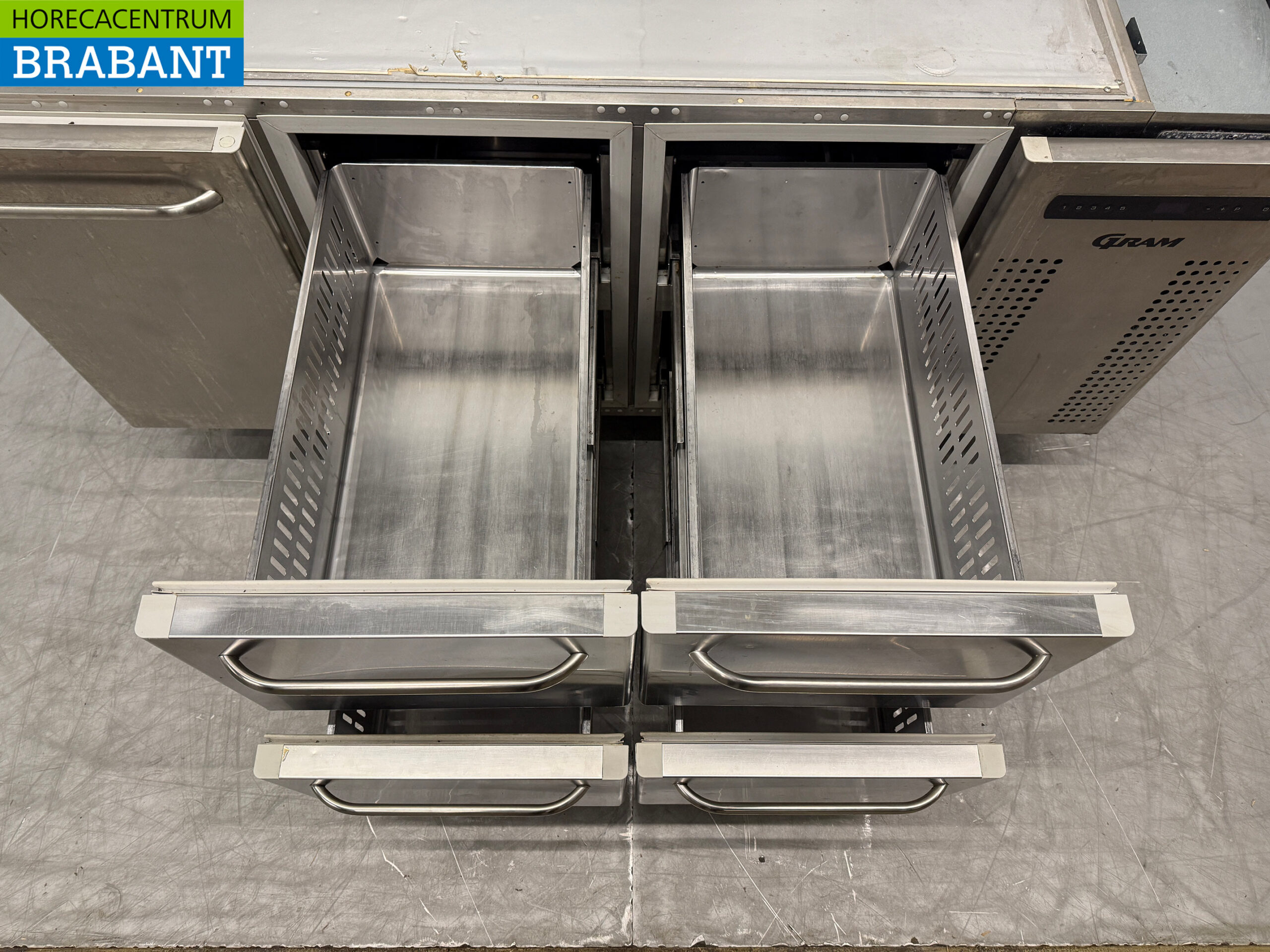 Acier inoxydable Gram Réfrigéré Comptoir 1 Porte et 4 Tiroirs 172 cm 230V Horeca – Image 5