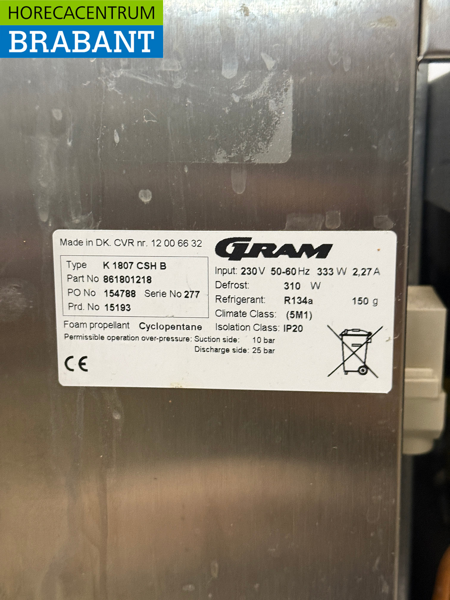 Acier inoxydable Gram Réfrigéré Comptoir 1 Porte et 4 Tiroirs 172 cm 230V Horeca – Image 6