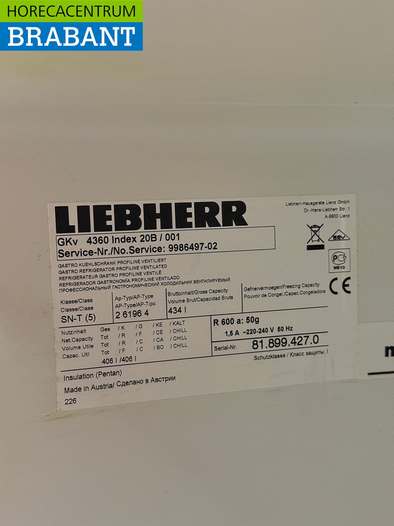 Réfrigérateur Liebherr inox 434 litres 230V Horeca – Image 5