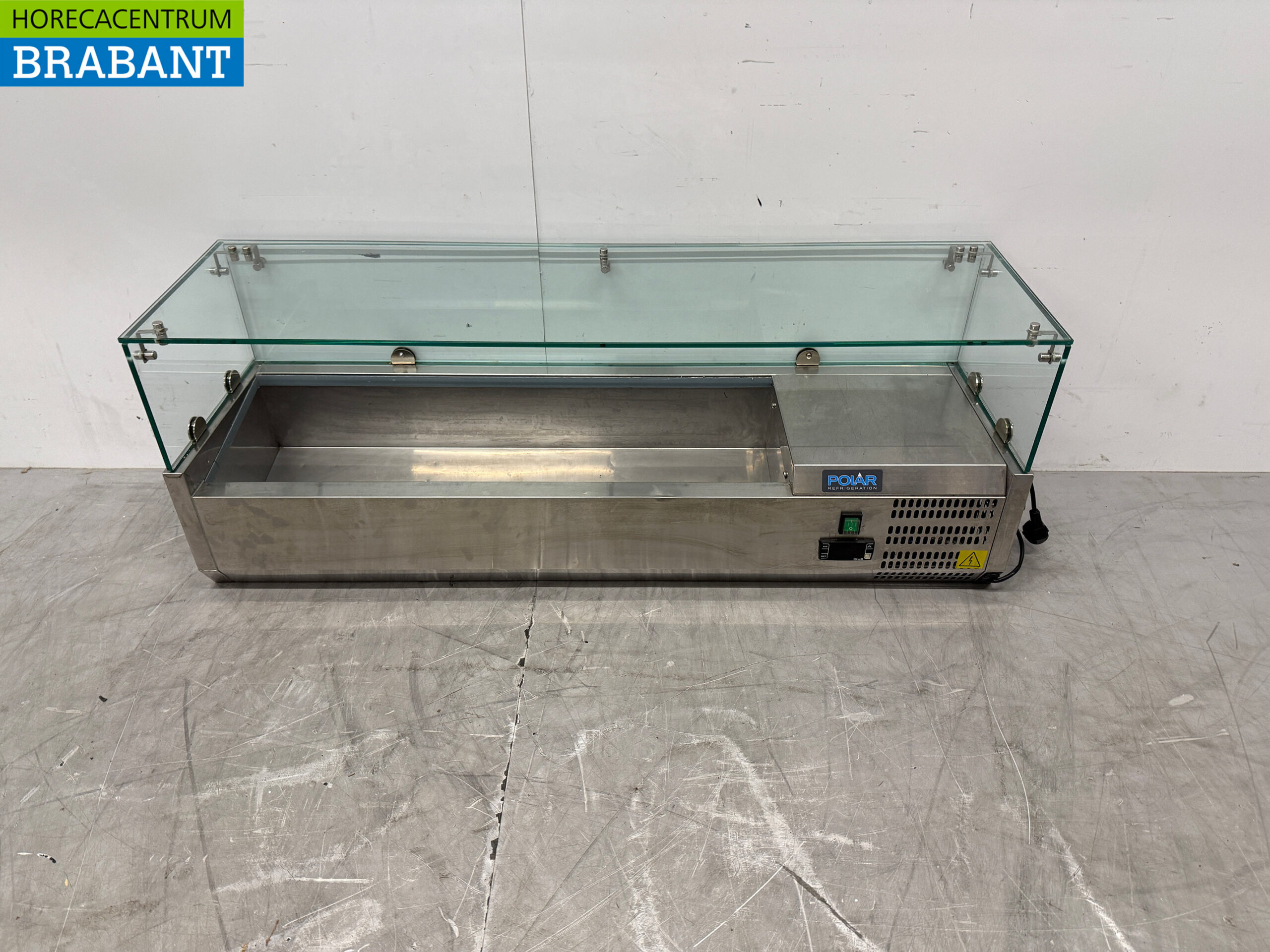 Acier inoxydable Polar Vitrine à poser Vitrine réfrigérée à poser saladière 5 x 1/4 GN 120 cm Horeca