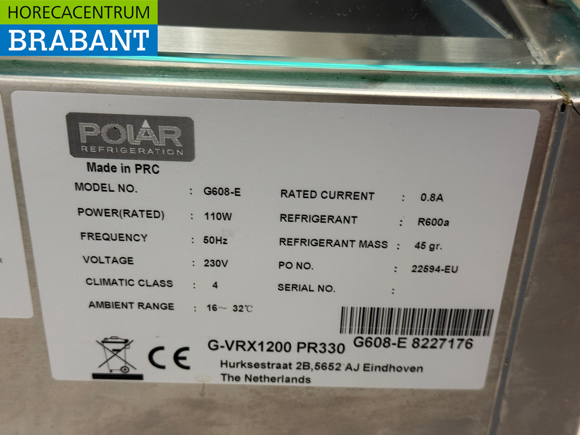 Acier inoxydable Polar Vitrine à poser Vitrine réfrigérée à poser saladière 5 x 1/4 GN 120 cm Horeca – Image 4