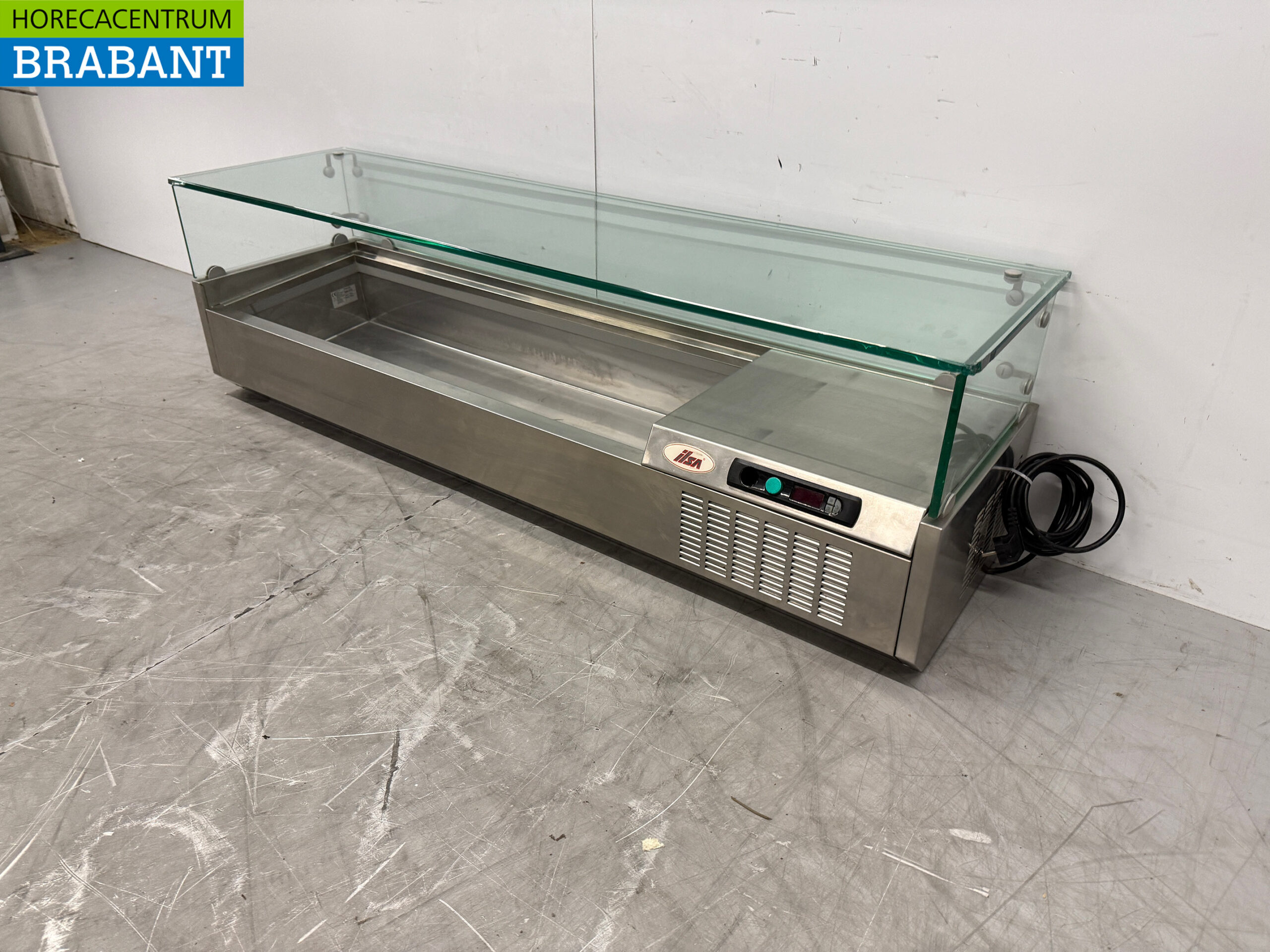 Acier inoxydable Ilsa Vitrine de comptoir Vitrine de comptoir saladière 6 x 1/3 140 cm 230V Horeca – Image 2