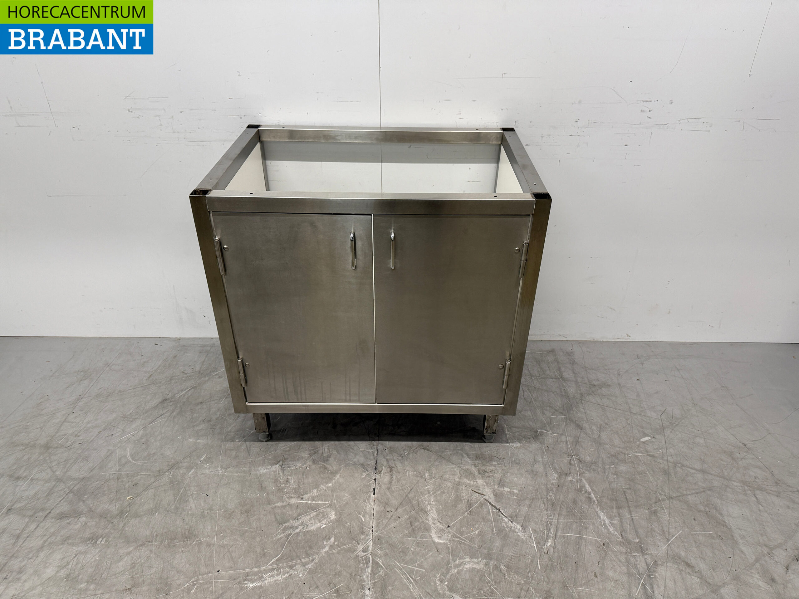 Base en acier inoxydable avec 2 portes à charnières 86,5 x 60 x 87,5 cm Horeca